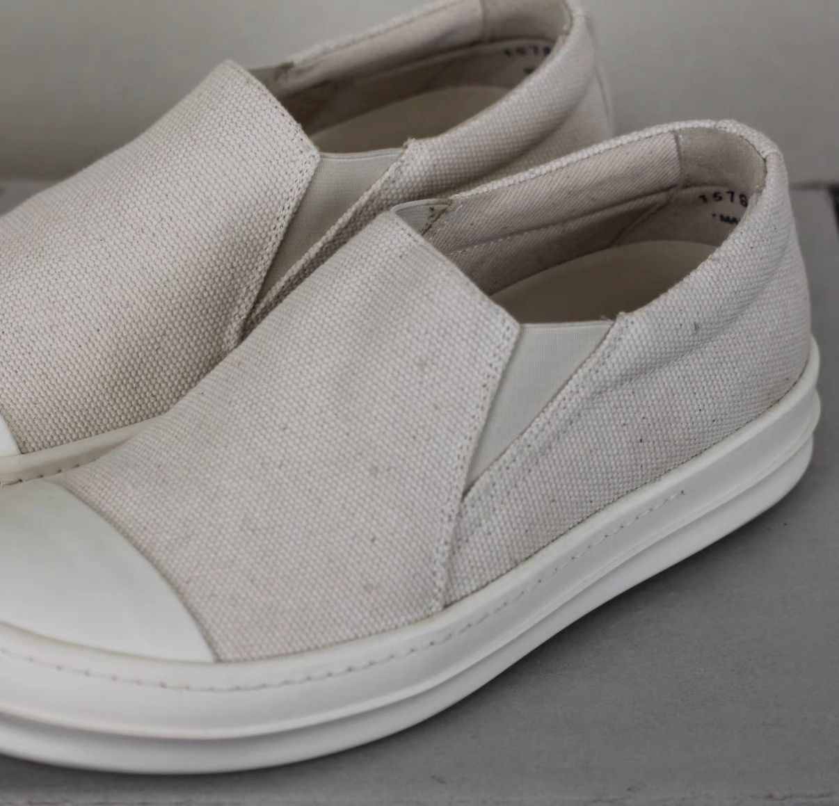 Rick Owens Rick Owens DRKSHDW Canvas Low-Top Slip-On Sneakers Size US 8 / IT 38 - 3 Thumbnail