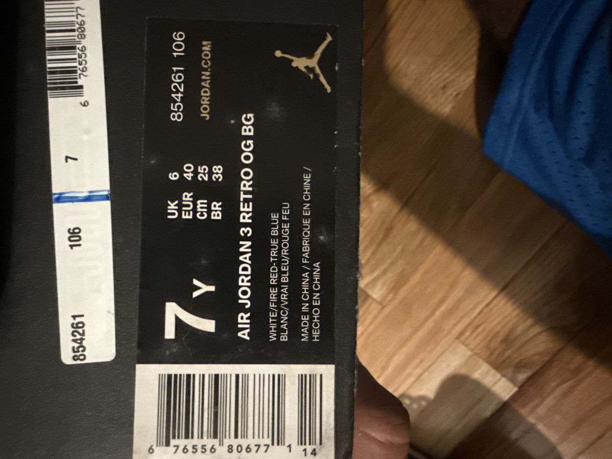 Jordan Brand Air Jordan 3 “True Blue” Size US 5.5 / EU 38 - 11 Thumbnail