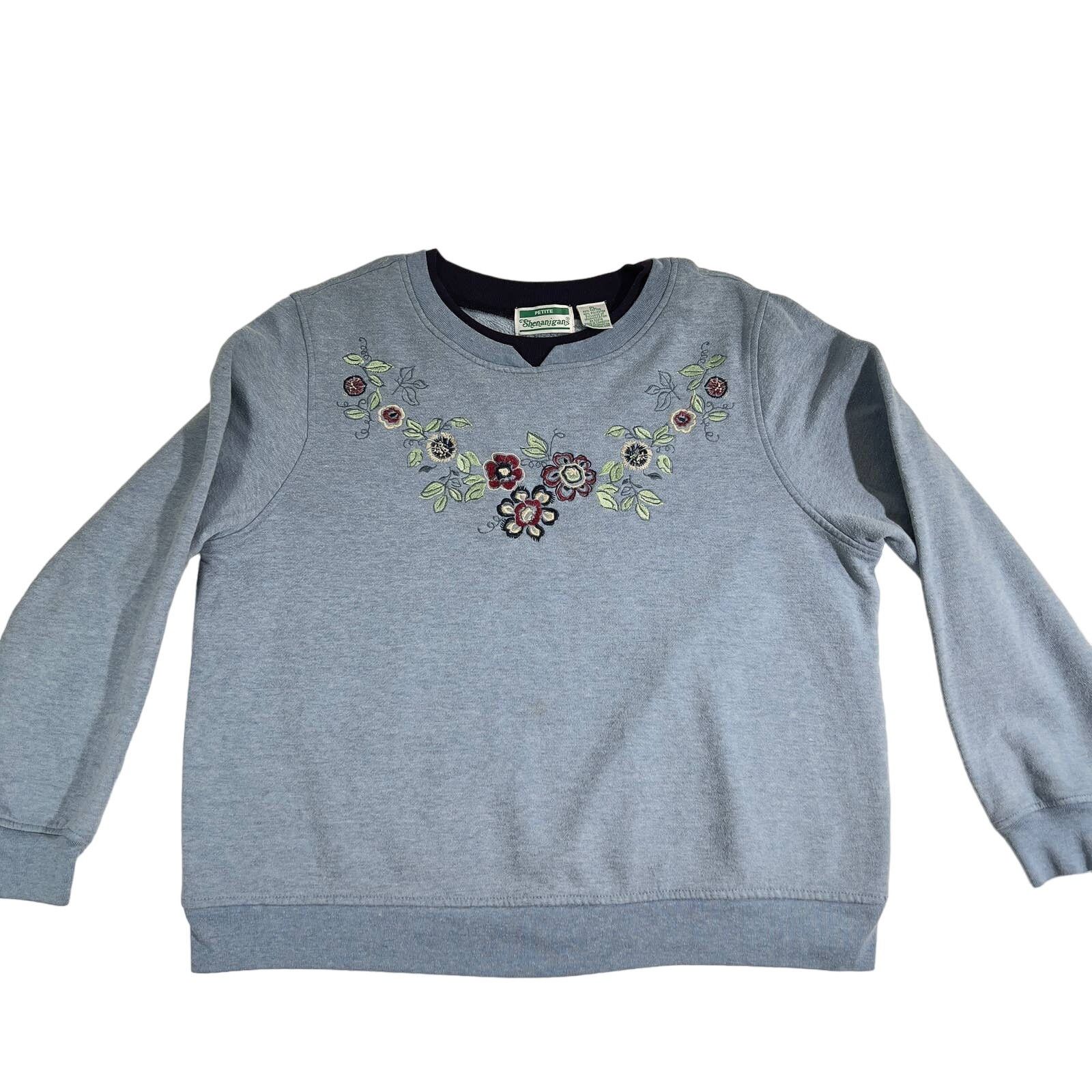 Other Shenanigans Embroidered Sweatshirt Woman PETITE Large Floral Size L / US 10 / IT 46 - 1 Thumbnail