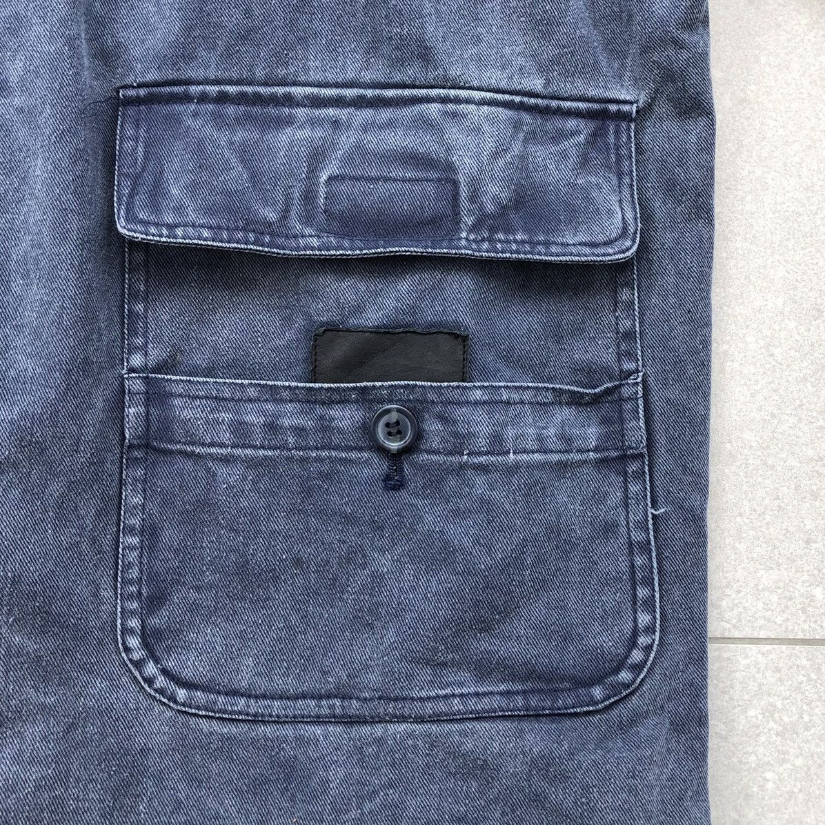 Vintage Vintage SENT HOMME Sun Faded Denim Leather Baggy Jacket Size US M / EU 48-50 / 2 - 11 Thumbnail