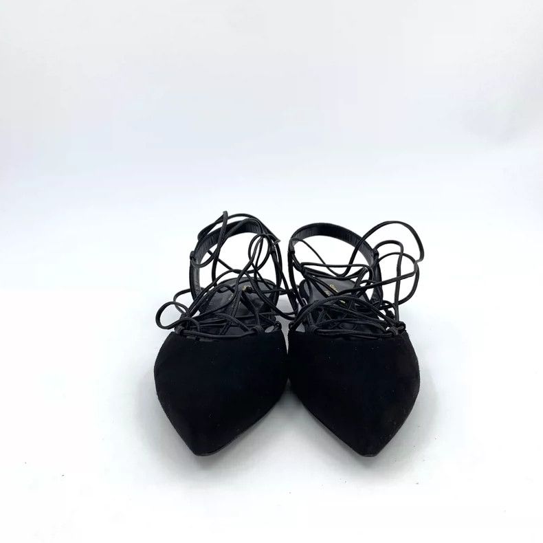 Saint Laurent Paris Saint Laurent Paris Black pointed strap flat sandals Size US 7 / IT 37 - 3 Thumbnail