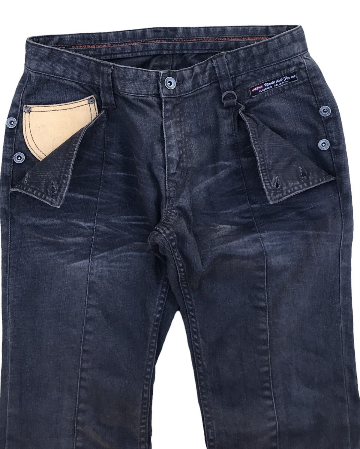 Nicole Club ‼️OFFER ME‼️ Nicole Club for Men Leather Pocket Flared Pants Size US 29 - 5 Thumbnail