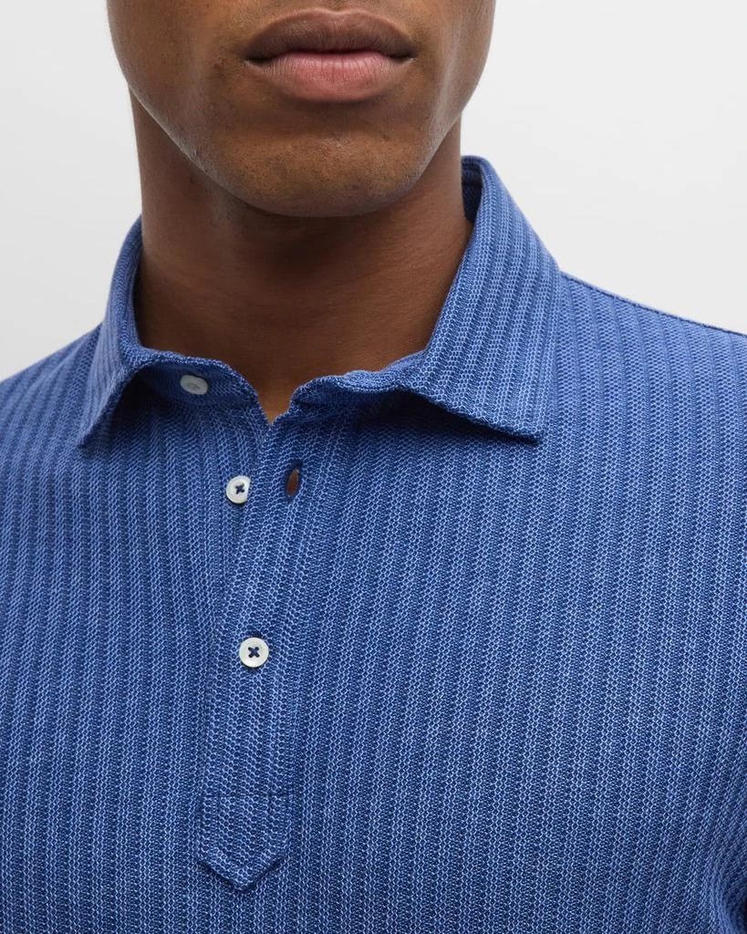 Brunello Cucinelli Brunello Cucinelli Blue Polo Tee Mens Silk / Cotton Size L Size US L / EU 52-54 / 3 - 6 Thumbnail