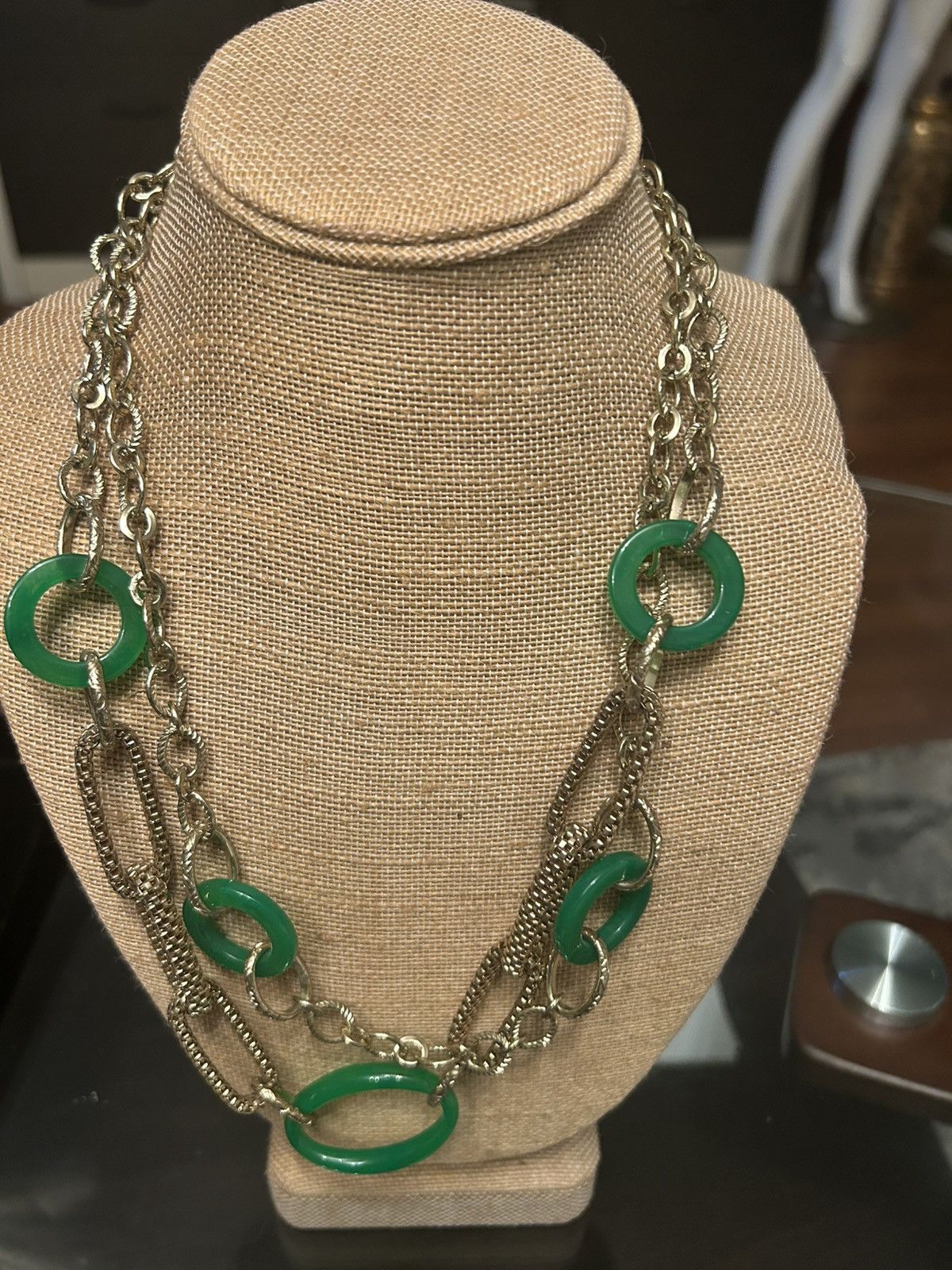 Other Green lucite & gold necklace Size ONE SIZE - 1 Thumbnail