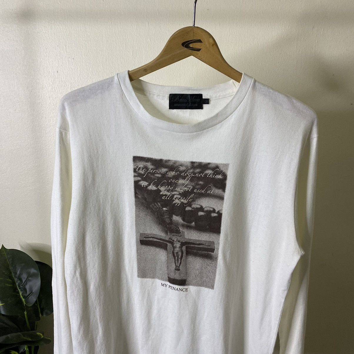 Japanese Brand Beaumere Jesus Seditionaries Poem Cyber Gothic Punk LS Tee Size US M / EU 48-50 / 2 - 2 Thumbnail