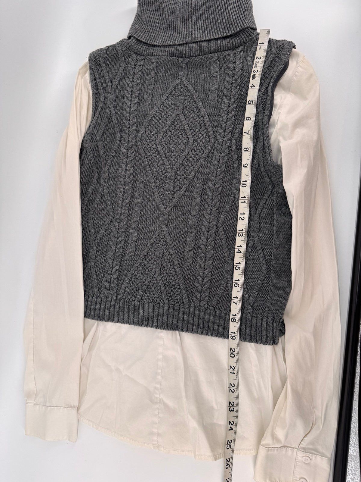 Bailey 44 Bailey 44 Back Tie Whit Gray Cable knit Sweater Top Small. Size S / US 4 / IT 40 - 6 Thumbnail