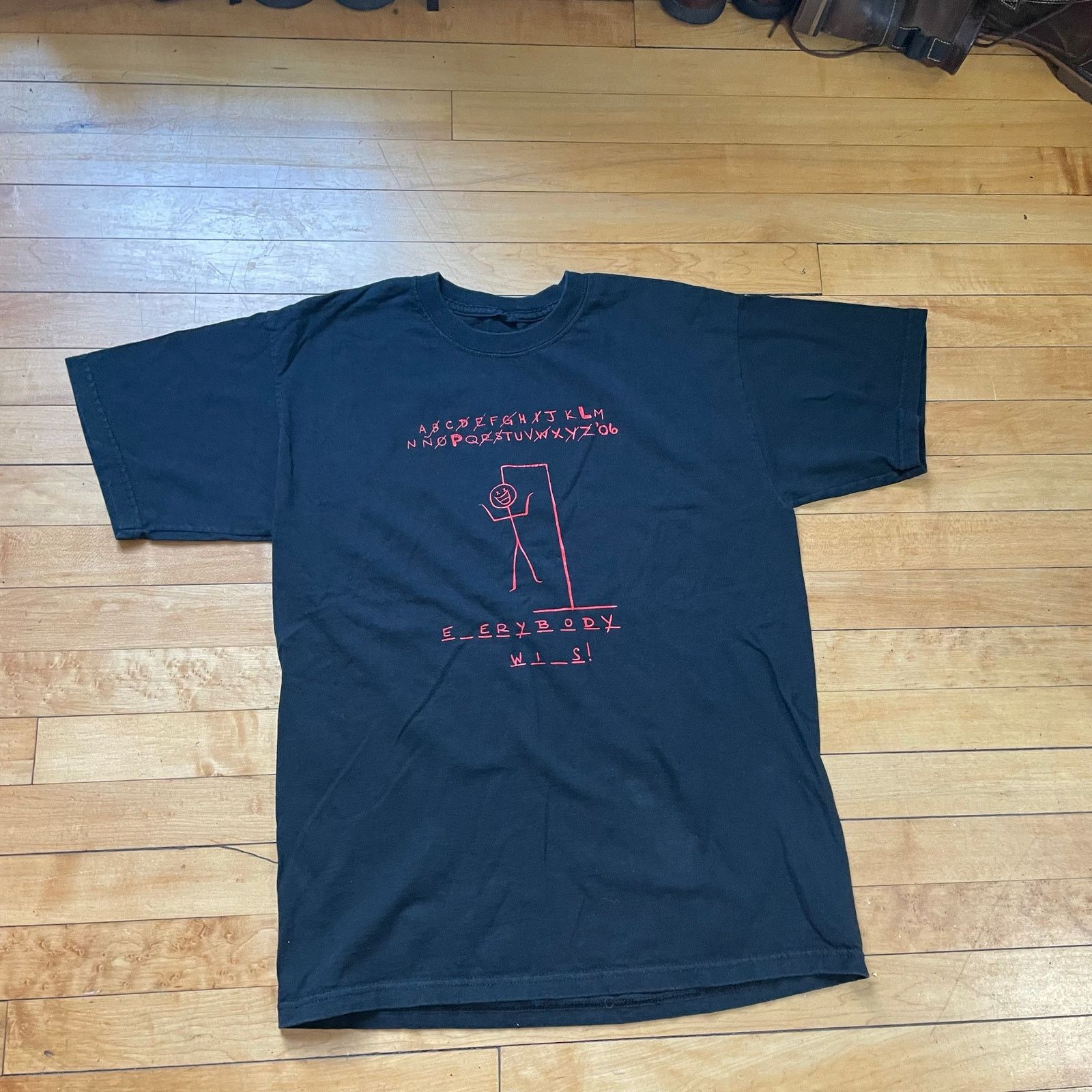 Other 2006 Hangman Everybody Wins Graphic T Shirt Mens M Black Tee Size US L / EU 52-54 / 3 - 2 Thumbnail