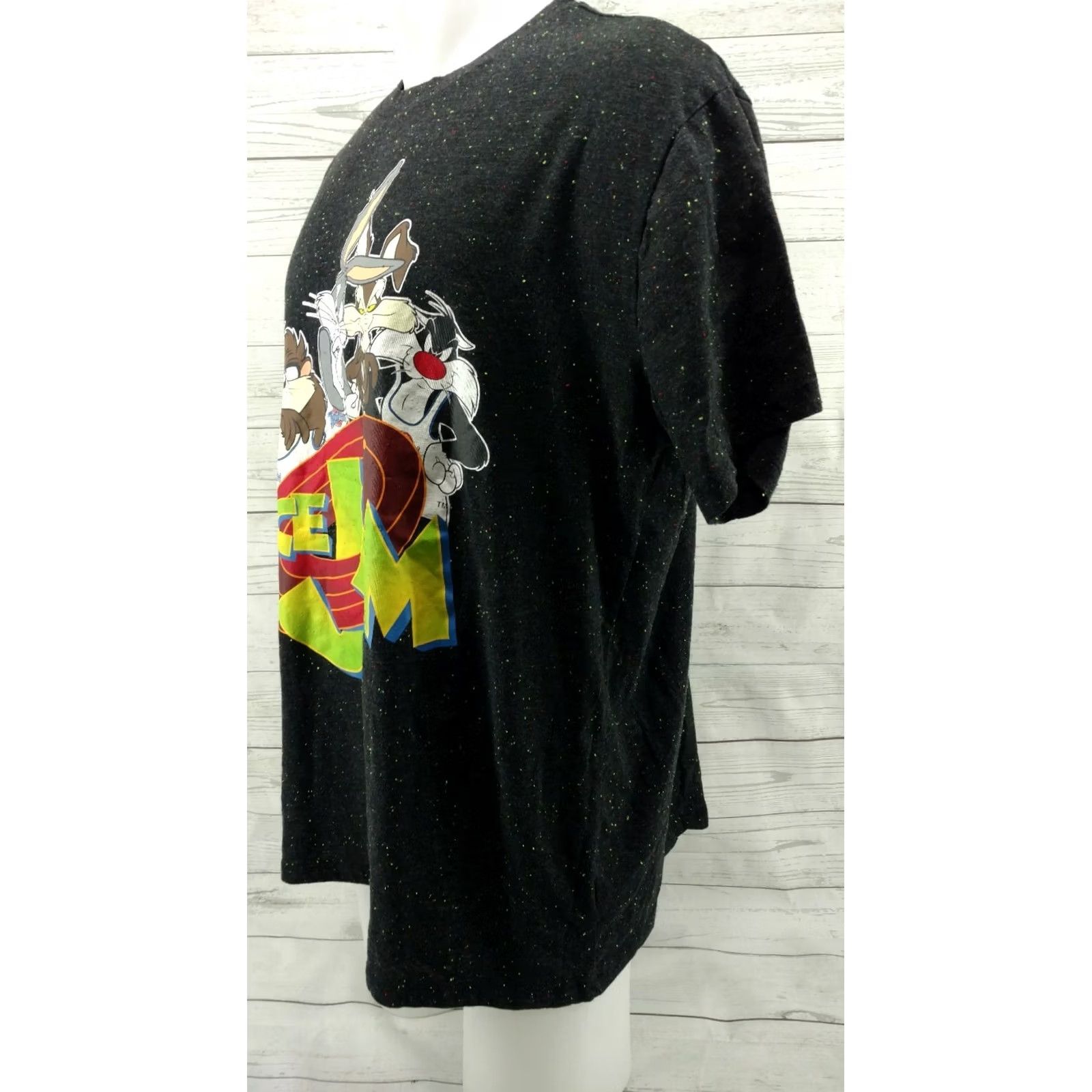 Vintage Space Jam Tune Squad Black Confetti Texture Shirt 3XL Mens Shirt Graphic Tee Space Jam Style 90s Concert theme Size US XXL / EU 58 / 5 - 4 Thumbnail