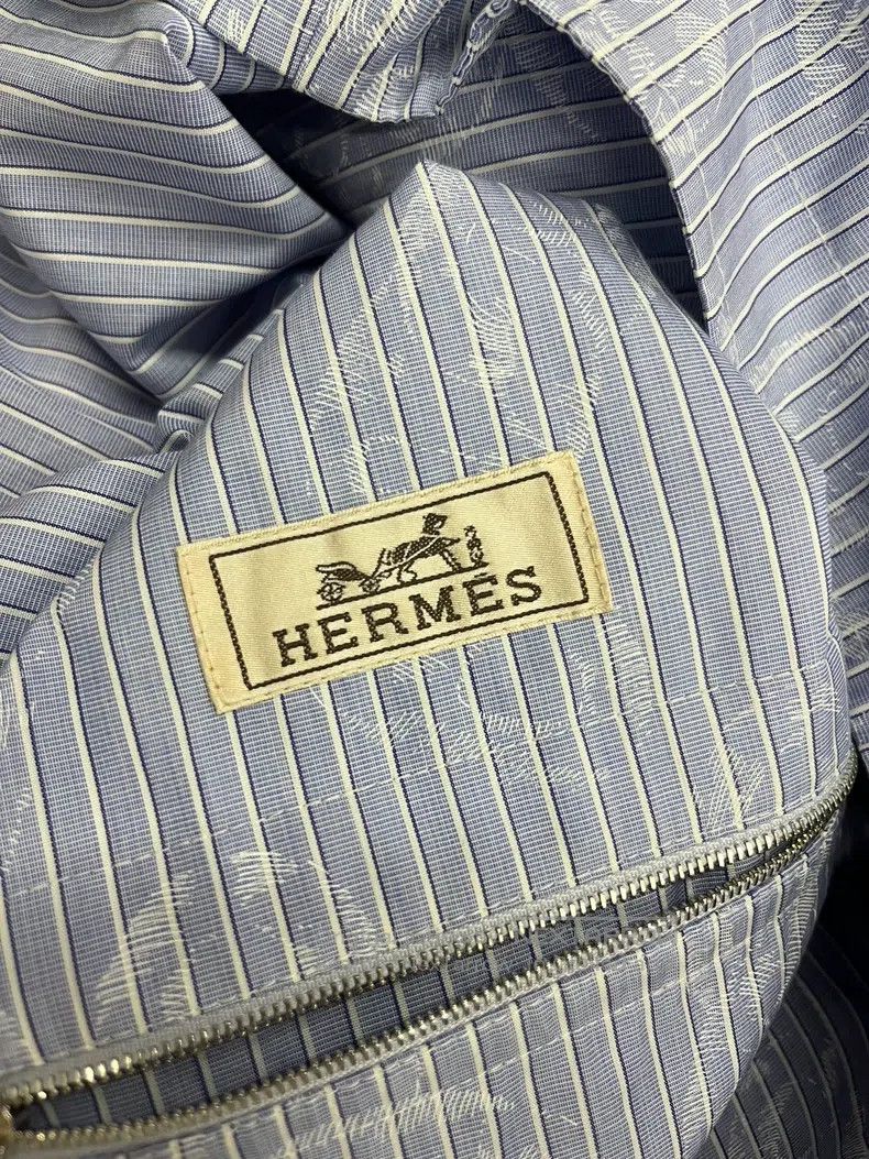 Hermes Hermes Blue Striped Men's Pig Nose Print Jacket Size US M / EU 48-50 / 2 - 5 Thumbnail
