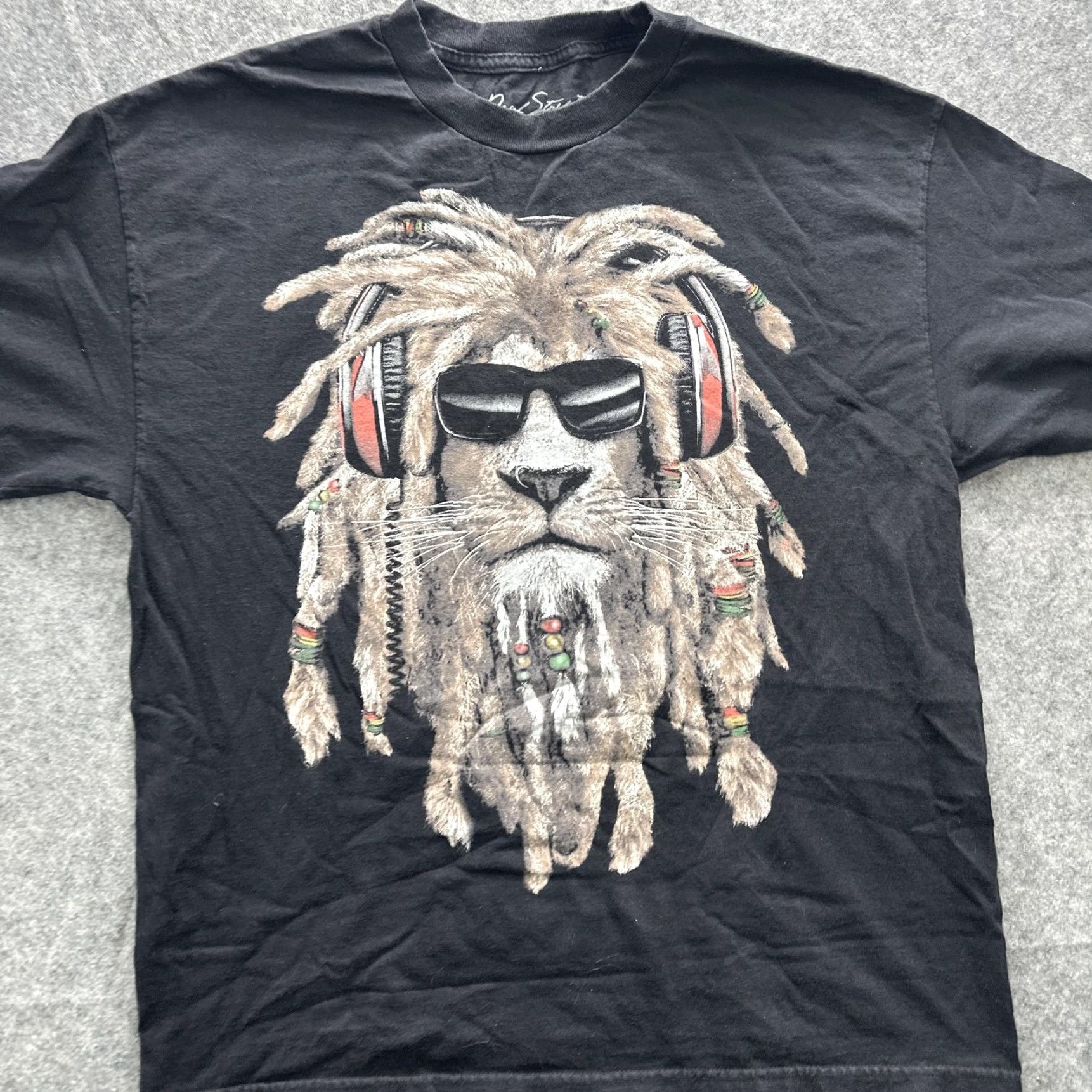 Vintage Real Street Rasta Lion Shirt Mens XL Black Graphic Tee Crew Neck Short Sleeve Size US XL / EU 56 / 4 - 5 Thumbnail
