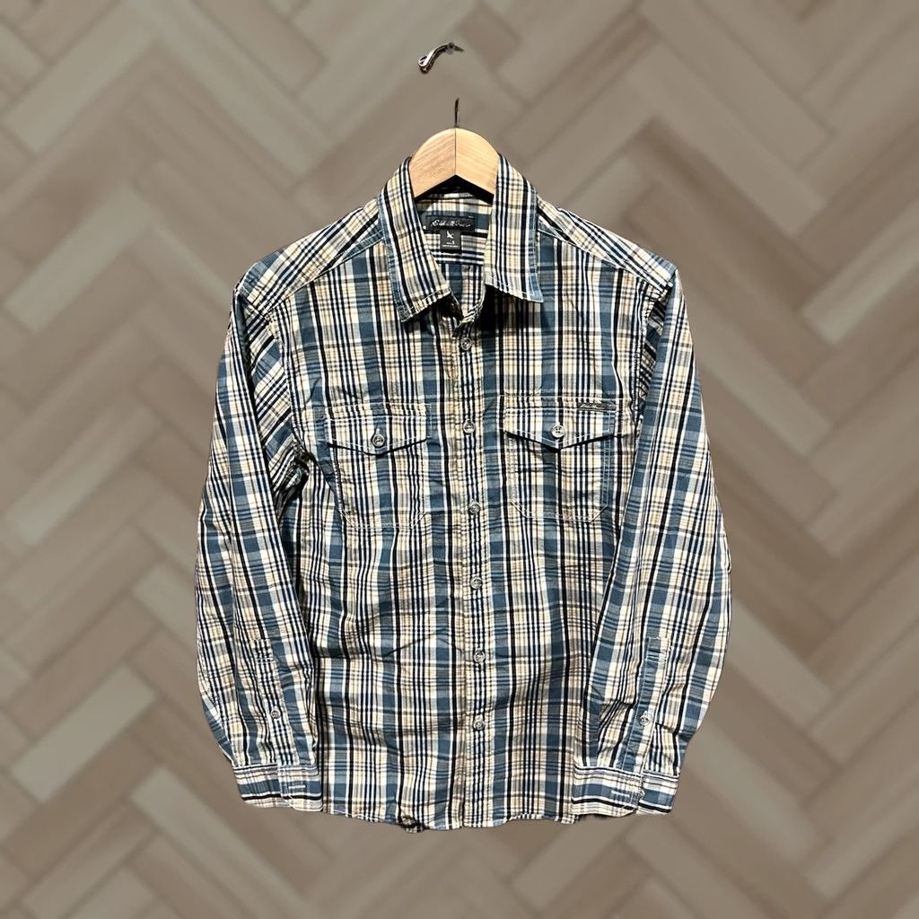 Eddie Bauer Eddie Bauer Mens Blue Plaid Button-Up Long Sleeve Shirt Outdoor Size S Master Size US S / EU 44-46 / 1 - 1 Thumbnail