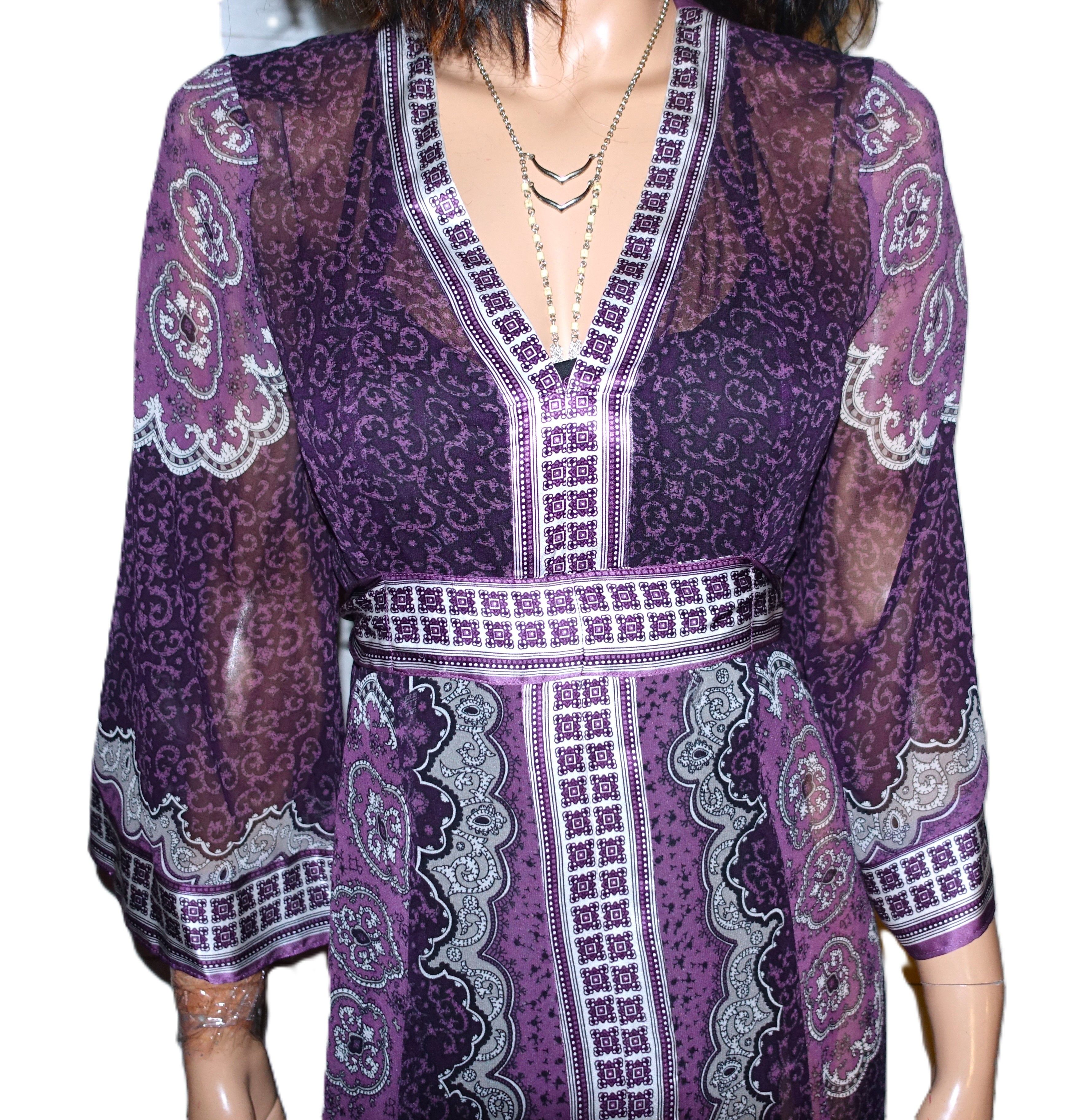 I.N.C Inc International Concepts Purple Boho Dress 8 Size M / US 6-8 / IT 42-44 - 3 Thumbnail