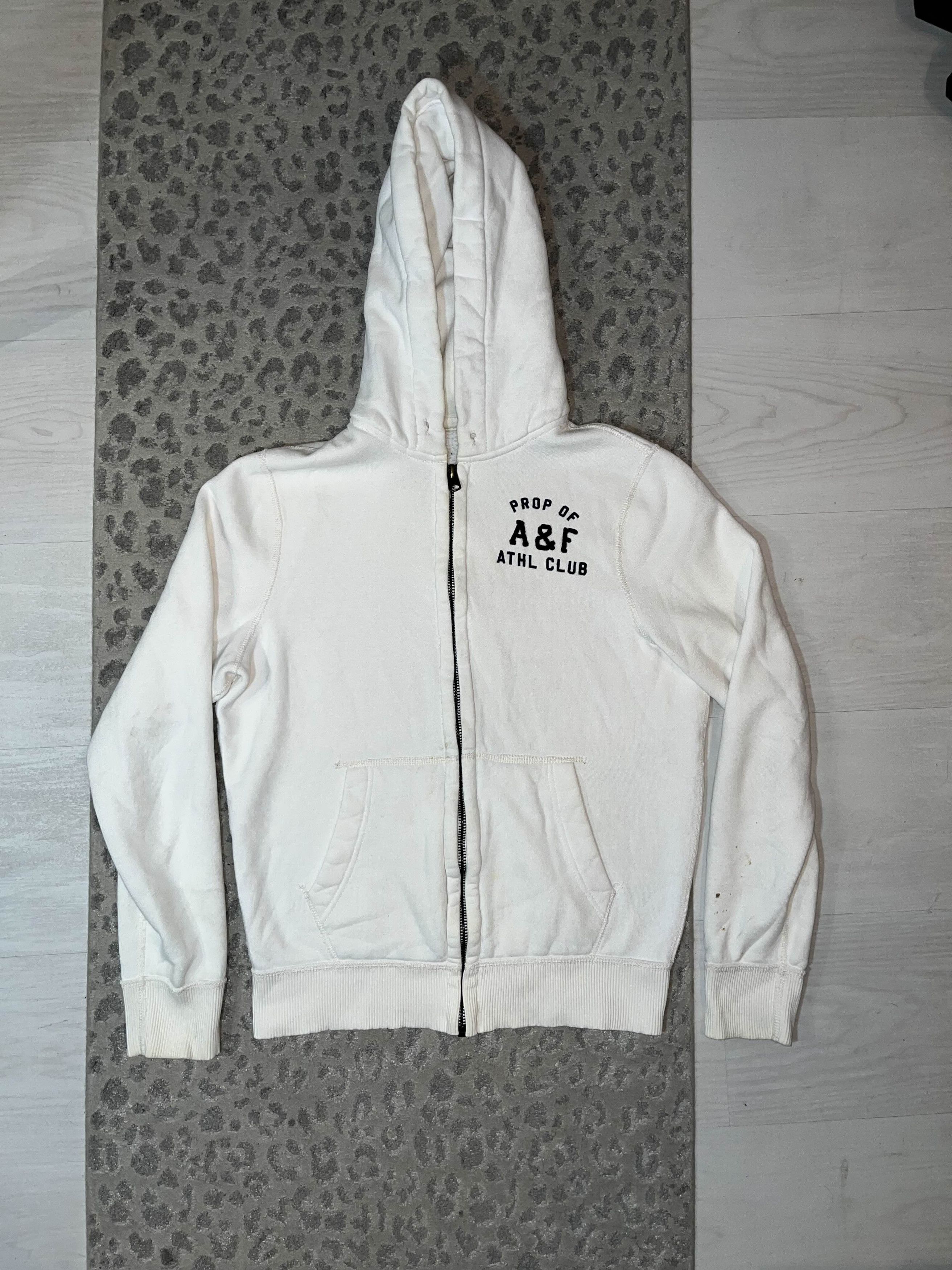 Abercrombie & Fitch Y2K Abercrombie & Fitch Chunky White Zip Up Sweater Size XL / US 12-14 / IT 48-50 - 1 Thumbnail