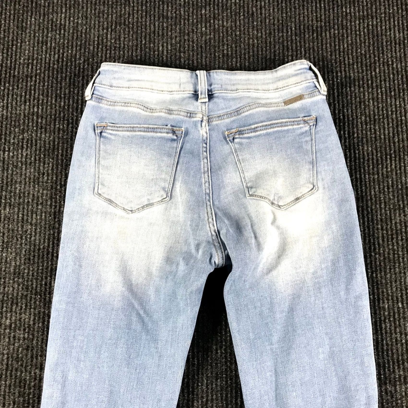 Vintage KanCan Womens High Rise Flare Jeans Light Wash Button Fly Distressed Boho 5-Pocket Denim Blues Women's Jeans Size 30" / US 8 / IT 44 - 5 Thumbnail