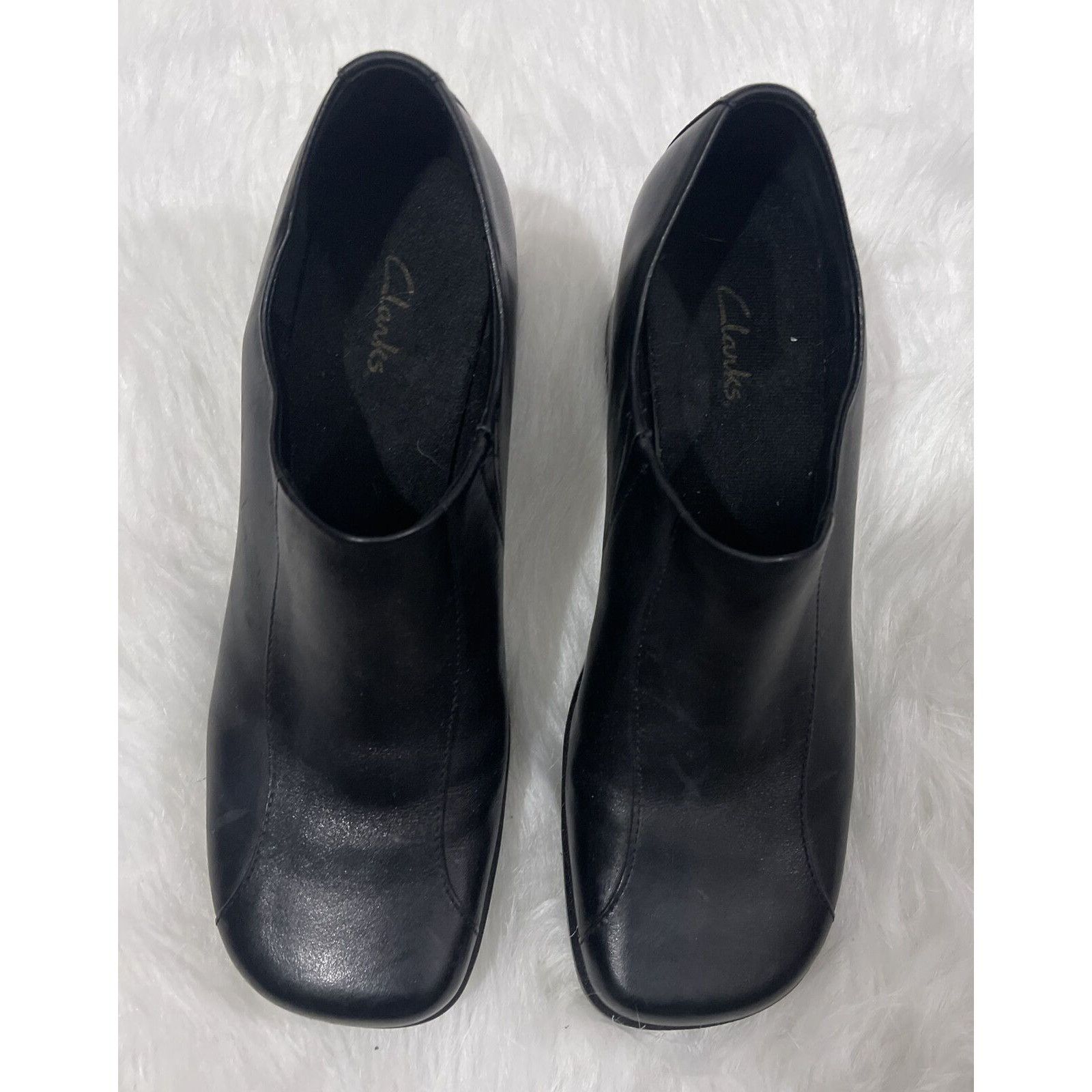 Clarks CLARKS booties Womens size 8.5 black square toe Size US 8.5 / IT 38.5 - 3 Thumbnail