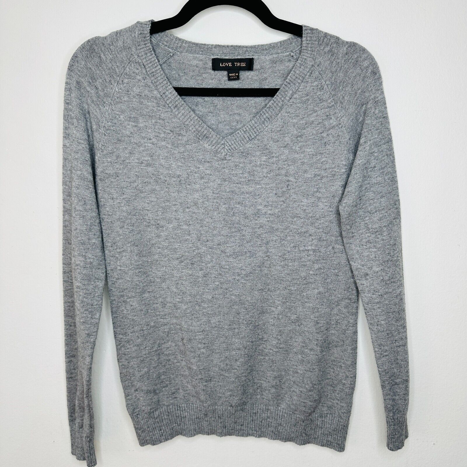 Other Love Tree Gray V-Neck Pullover Sweater Banded Hem Thin Small Size S / US 4 / IT 40 - 10 Thumbnail