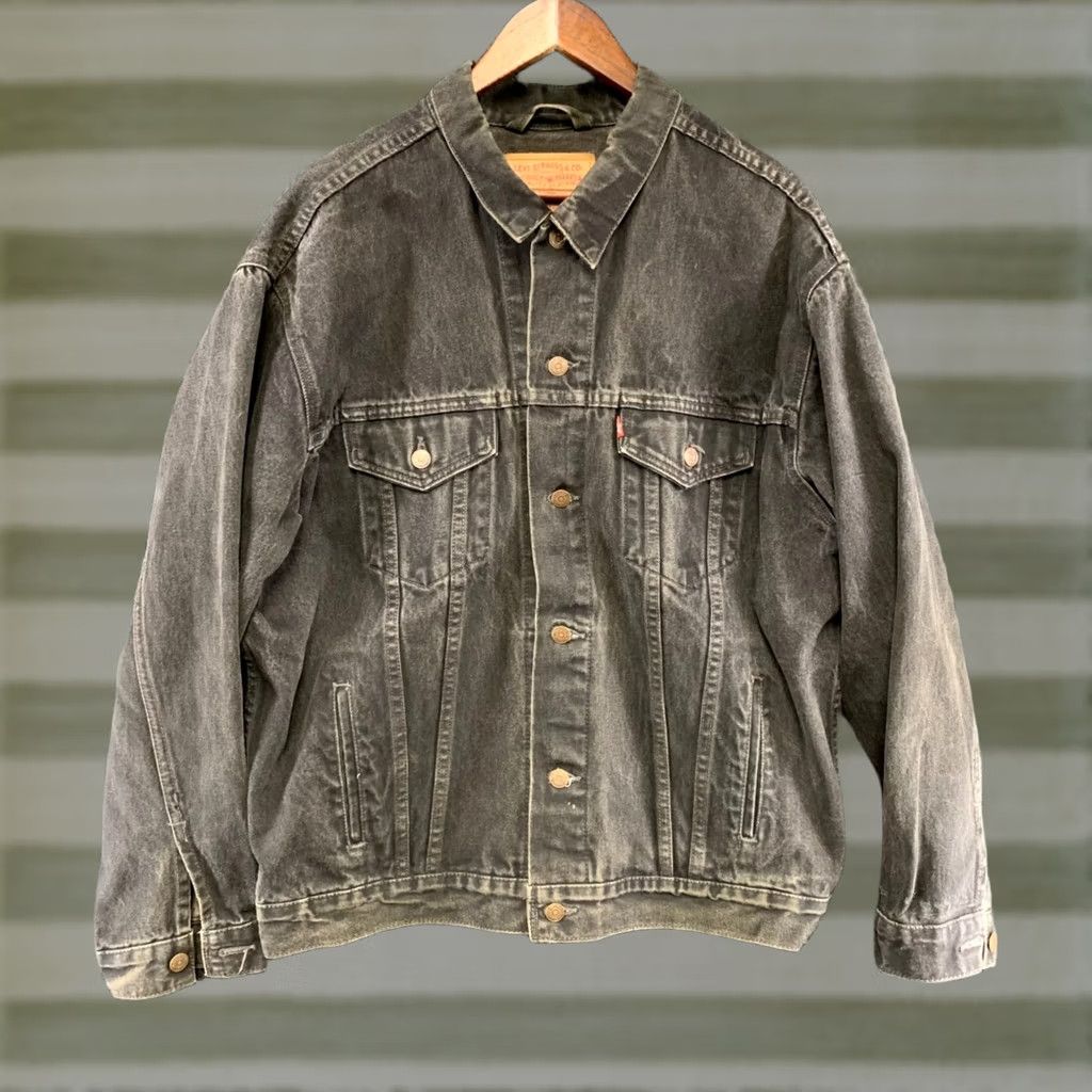 Levi's VINTAGE Levi's Jacket Mens XL Black Denim 70507-4159 Trucker 90s Button Front Short Size US XL / EU 56 / 4 - 1 Thumbnail