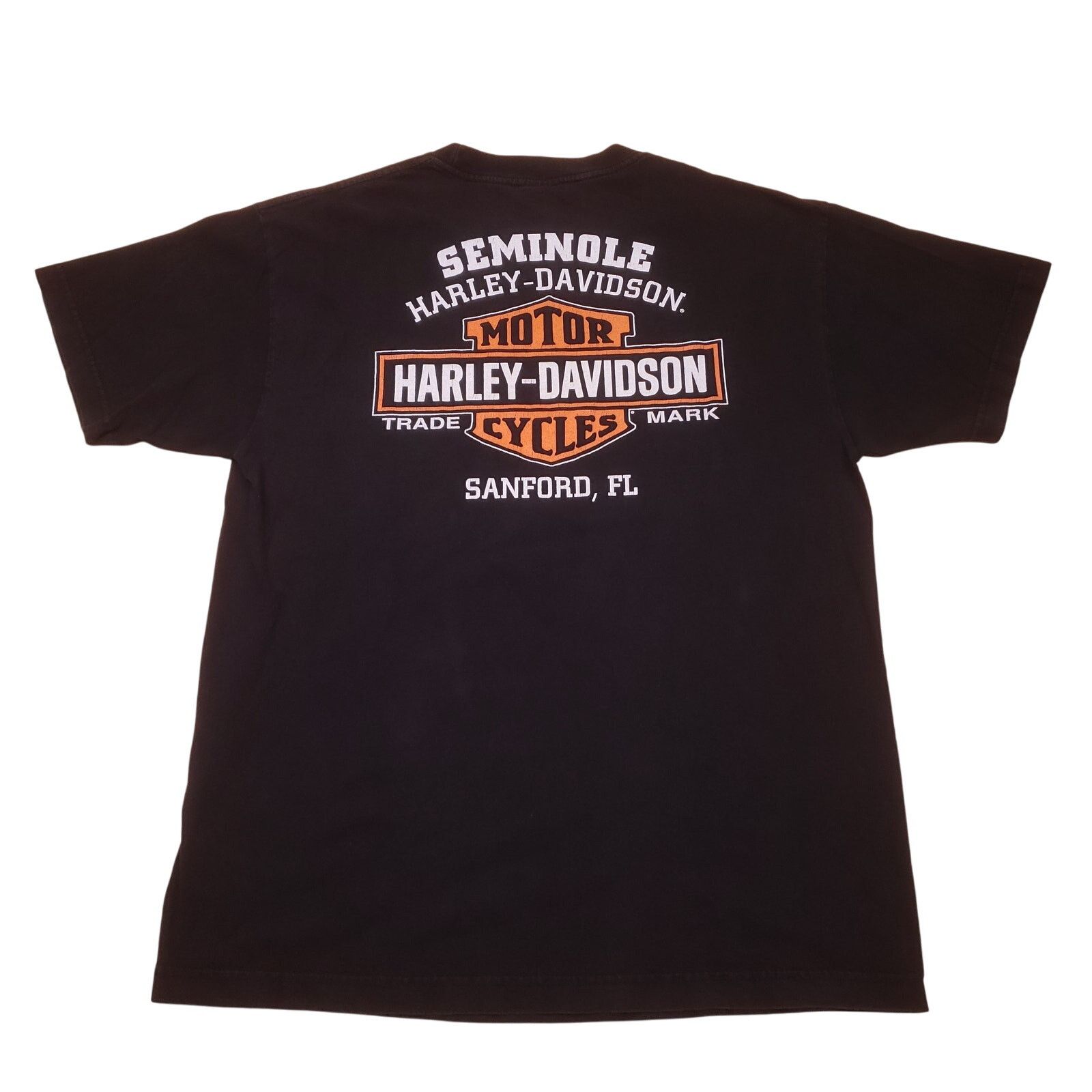 Harley Davidson Mens y2k Harley Davidson Sanford FL Skeleton Biker Tee L Size US L / EU 52-54 / 3 - 2 Thumbnail