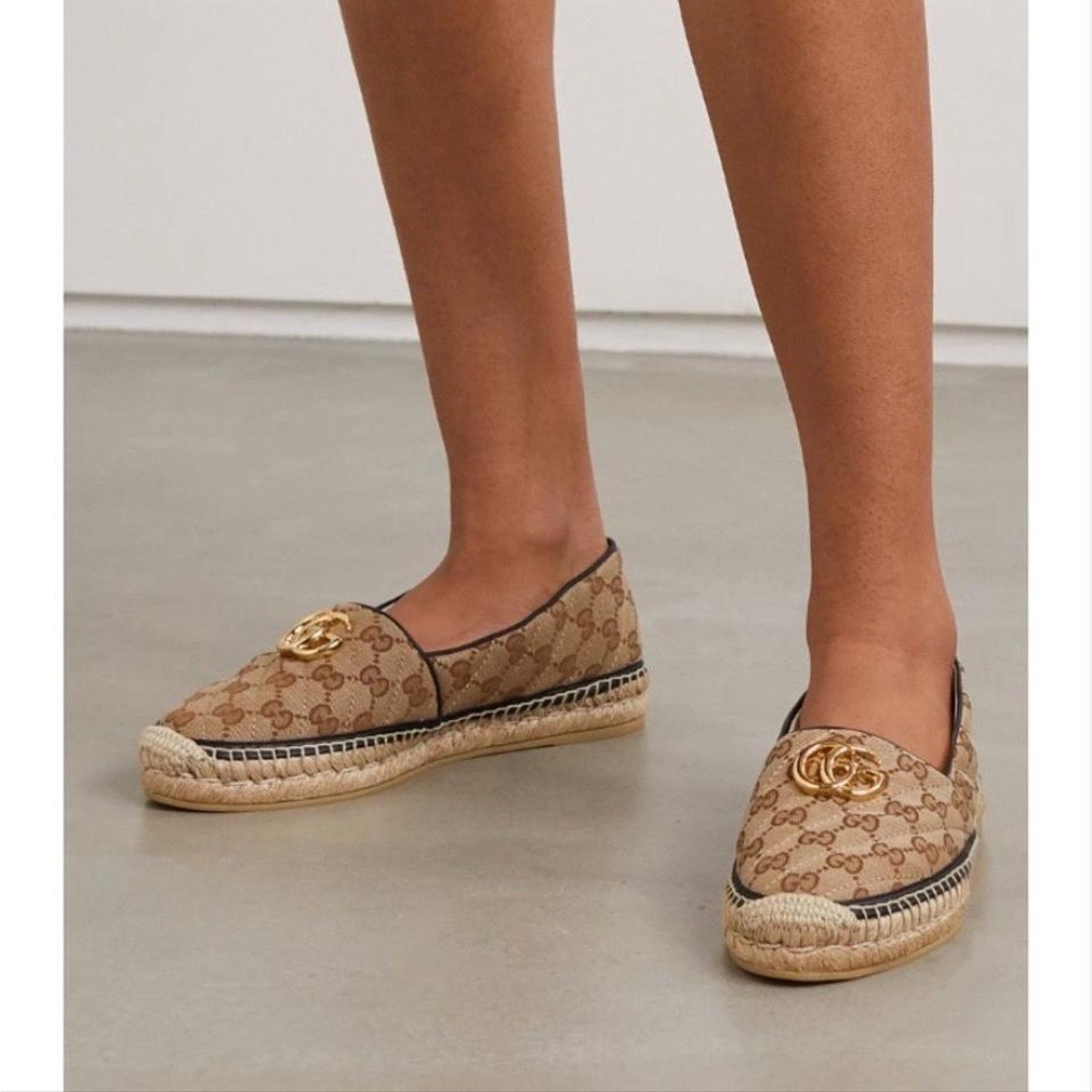 Gucci Pilar marmont GG logo matelasse canvas espadrilles Size US 8 / IT 38 - 3 Thumbnail