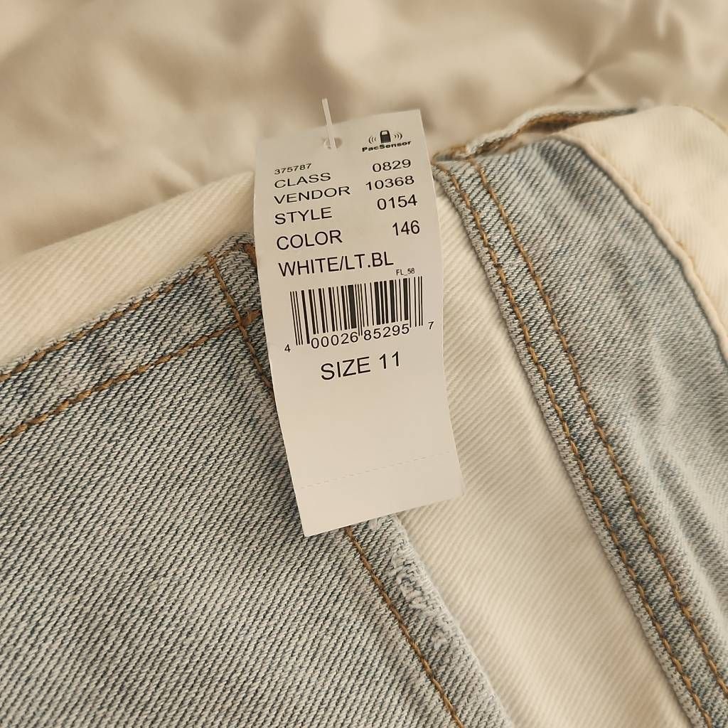 Bullhead Denim Co. Bullhead Denim Women's Size 11 White Lt Blue Button Front Ri Size 32" / US 10 / IT 46 - 7 Thumbnail