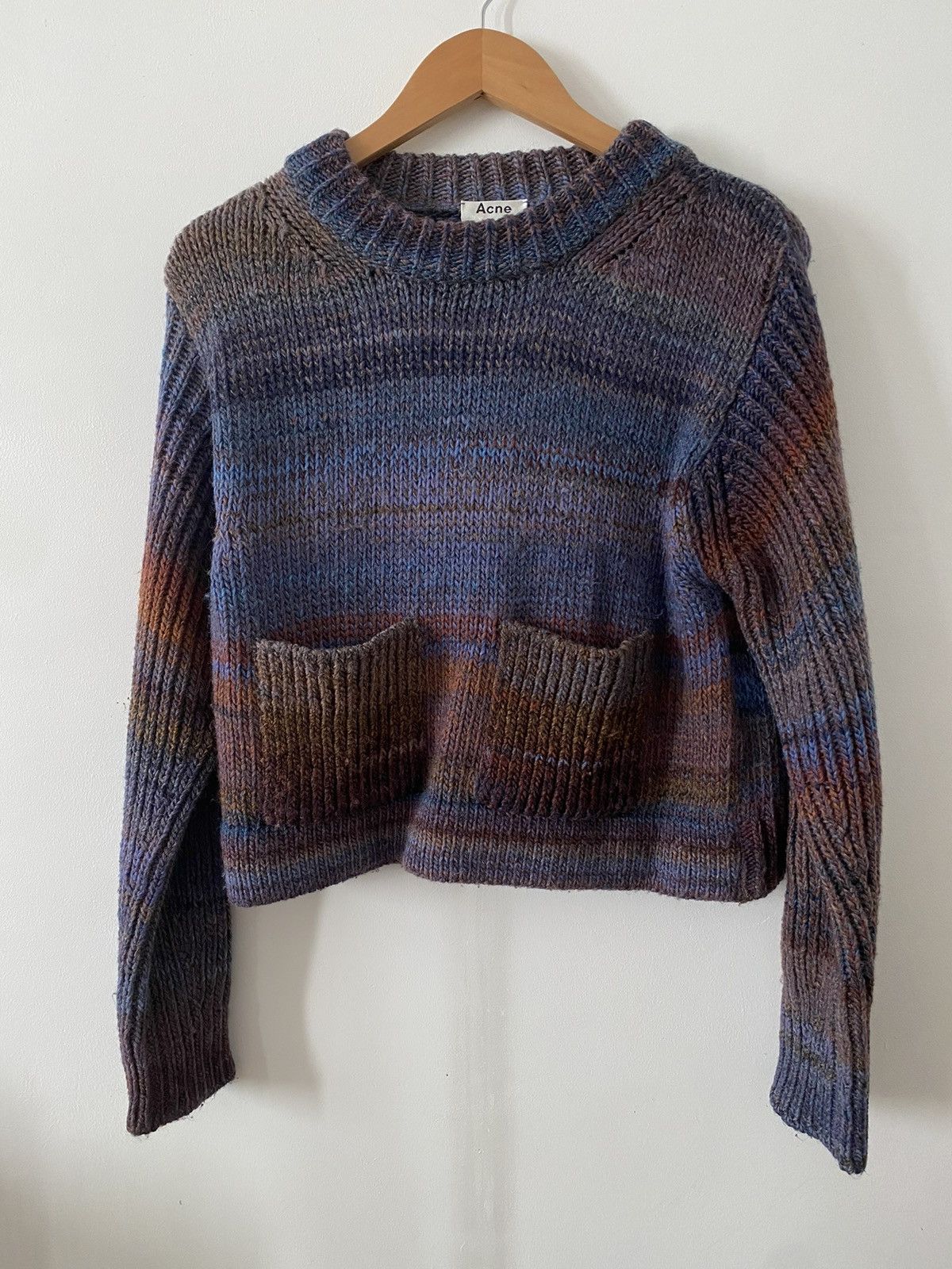 image of Acne Studios Nocturne Pocket Chunky Sweater in Azul Noturno, Men's (Size Small)