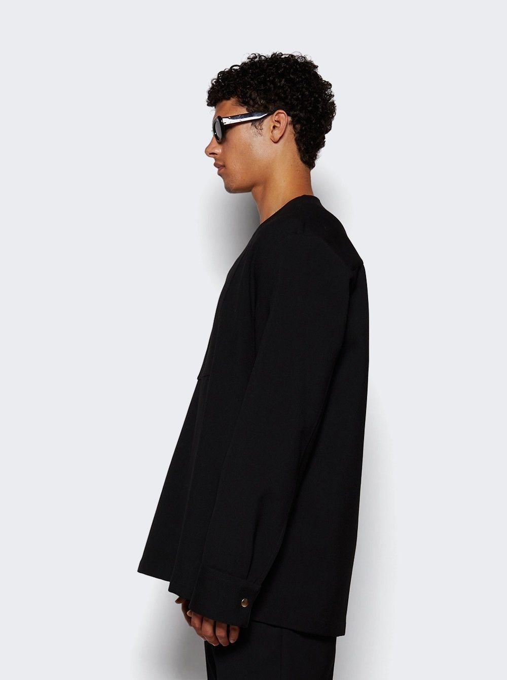 Jil Sander o1w1db10825 Long Sleeve Shirt in Black Size US S / EU 44-46 / 1 - 4 Thumbnail