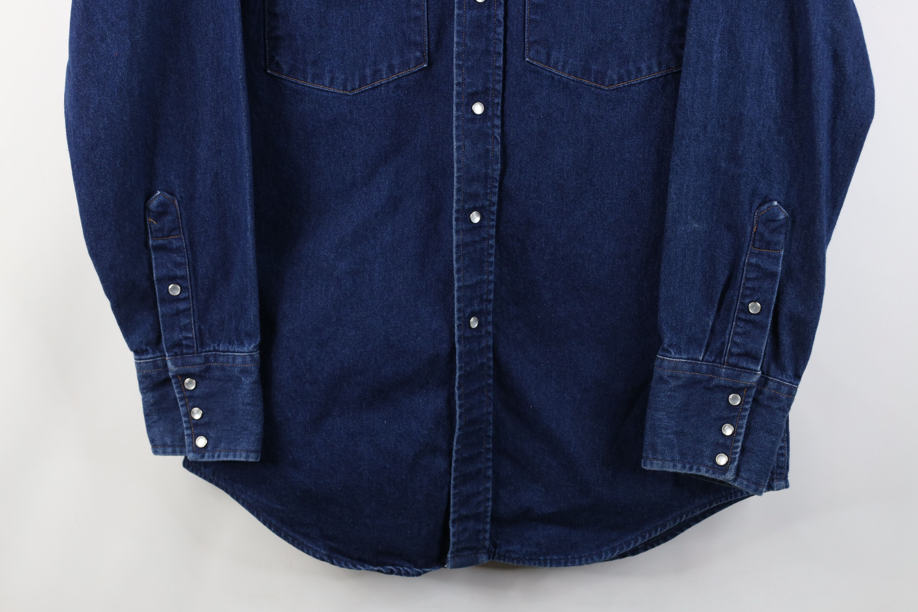 Carhartt Vintage 90s Carhartt Pearl Snap Button Denim Shirt Blue USA Size US M / EU 48-50 / 2 - 3 Thumbnail