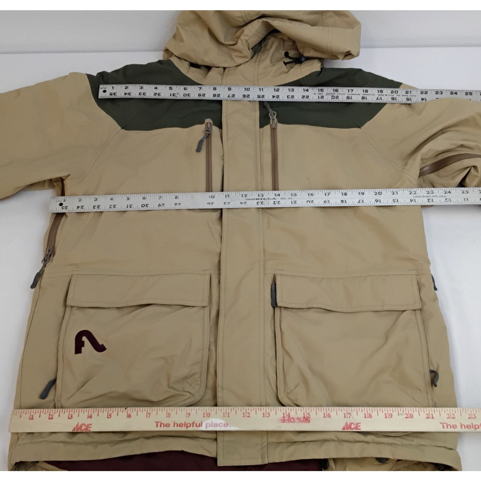 Flylow Flylow Insulated Ski Jacket Men's M Beige/Green Hooded Size US M / EU 48-50 / 2 - 12 Thumbnail