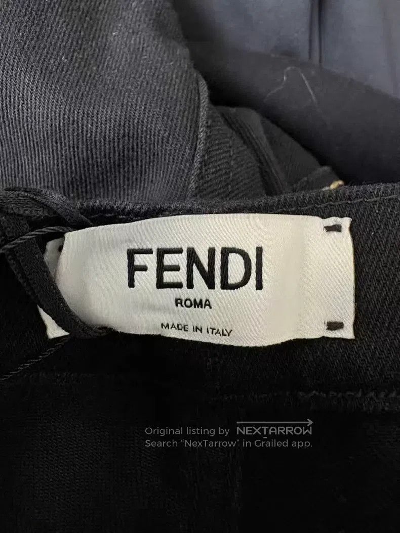 Fendi Fendi Gold Thread Back Leather Patch Denim Pants Size 24" / US 00 / IT 34 - 5 Thumbnail