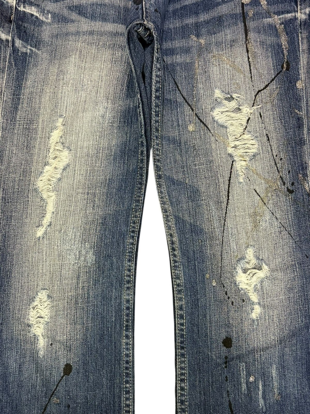 Tornado Mart Vintage Japanese Brand Paint Distress Flare Jeans Size US 29 - 3 Thumbnail