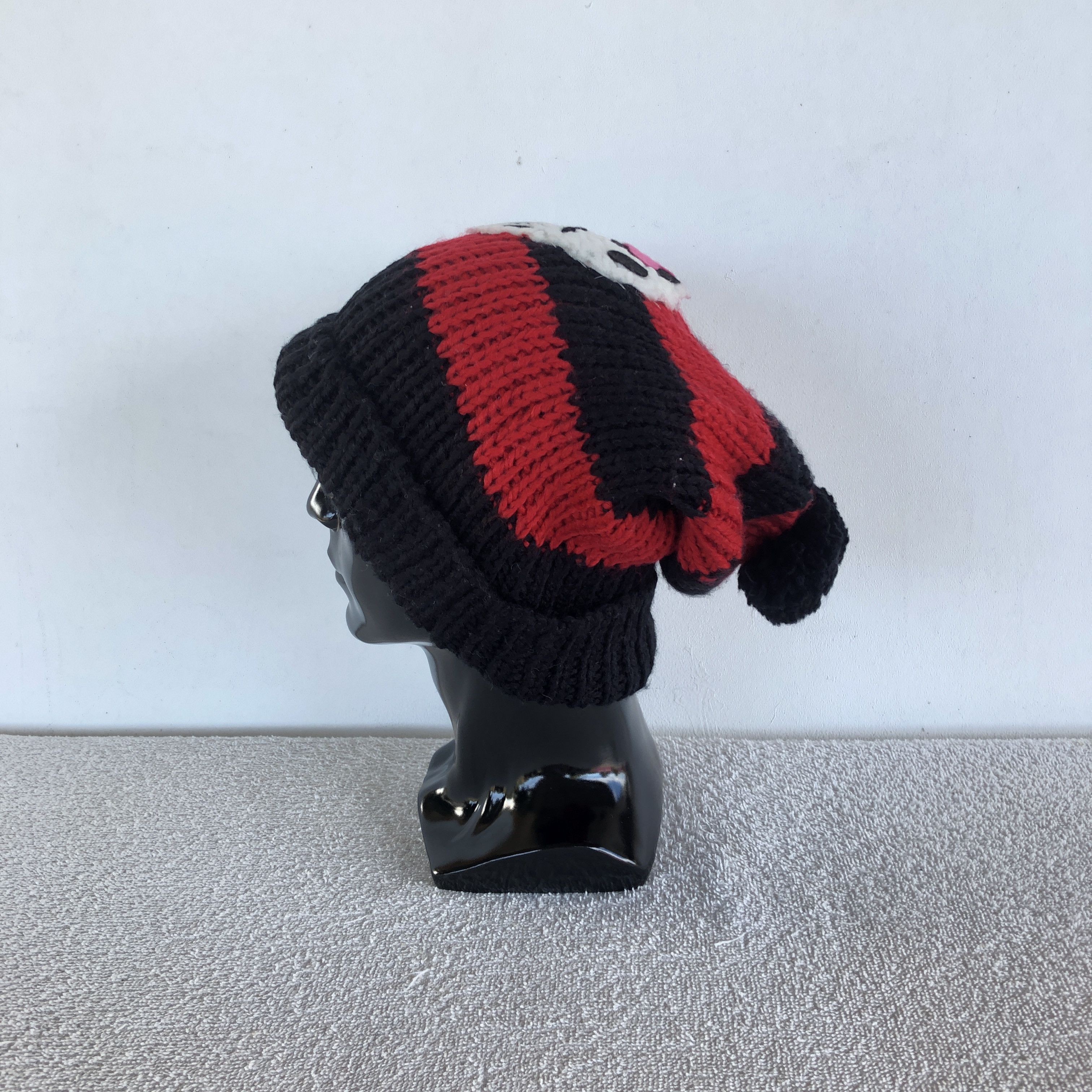 Vintage Vintage Y2K Skulls Striped Cable Knit Beanie Snow Caps Hats Size ONE SIZE - 5 Thumbnail