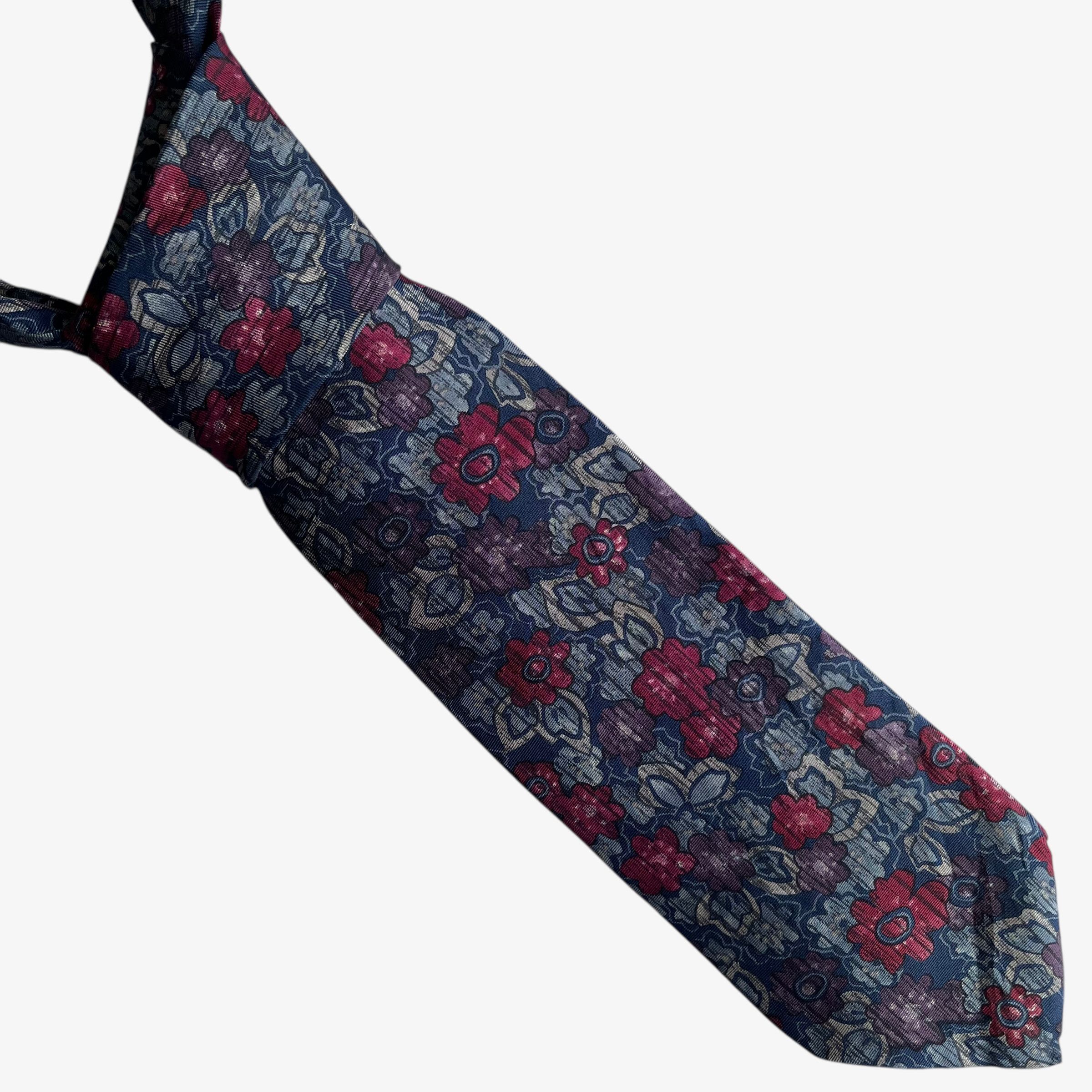 Dior Vintage 90s Christian Dior Abstract Floral Print Silk Tie Size ONE SIZE - 1 Thumbnail