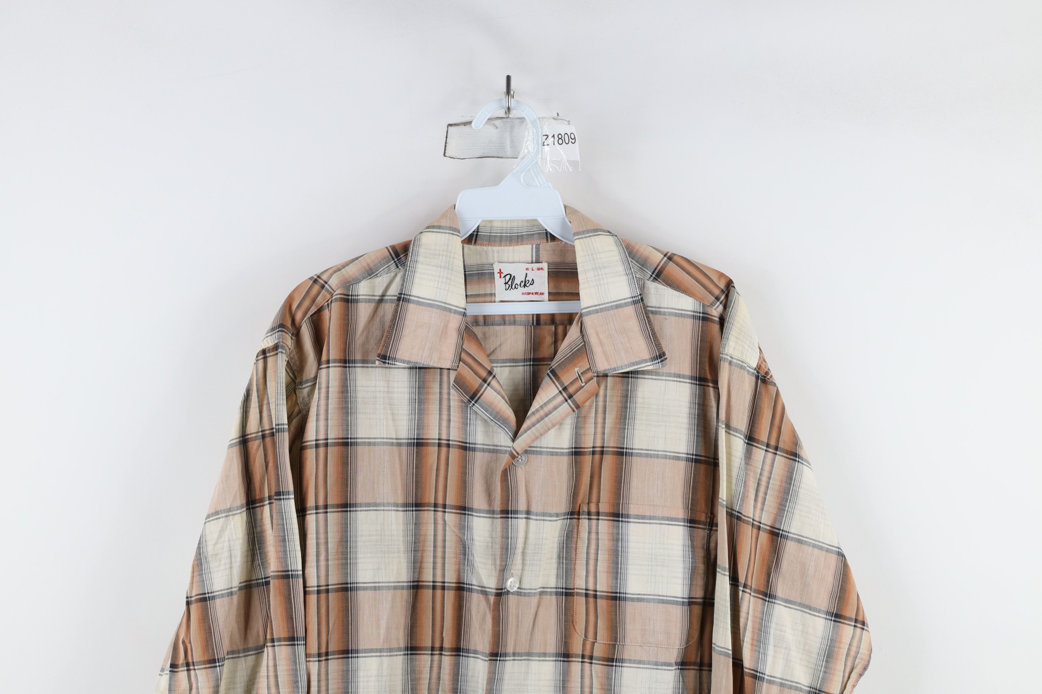 Vintage Vintage 50s 60s Streetwear Camp Collar Button Shirt Plaid Size US L / EU 52-54 / 3 - 2 Thumbnail