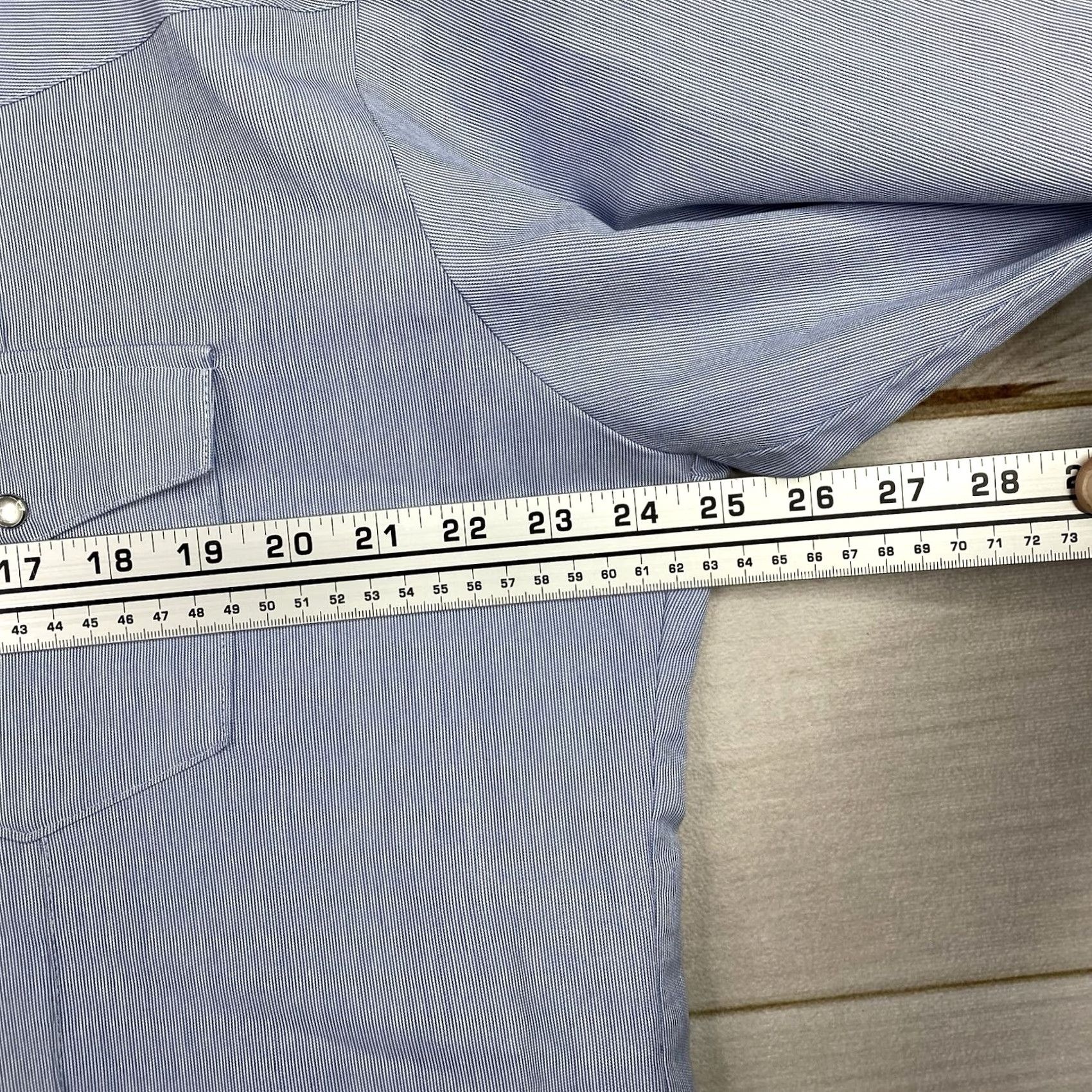 Vintage Tem Tex Western Shirt Mens 2XL Blue Micro Stripe Pearl Snap Pockets Cowboy Vtg Size US XXL / EU 58 / 5 - 6 Thumbnail