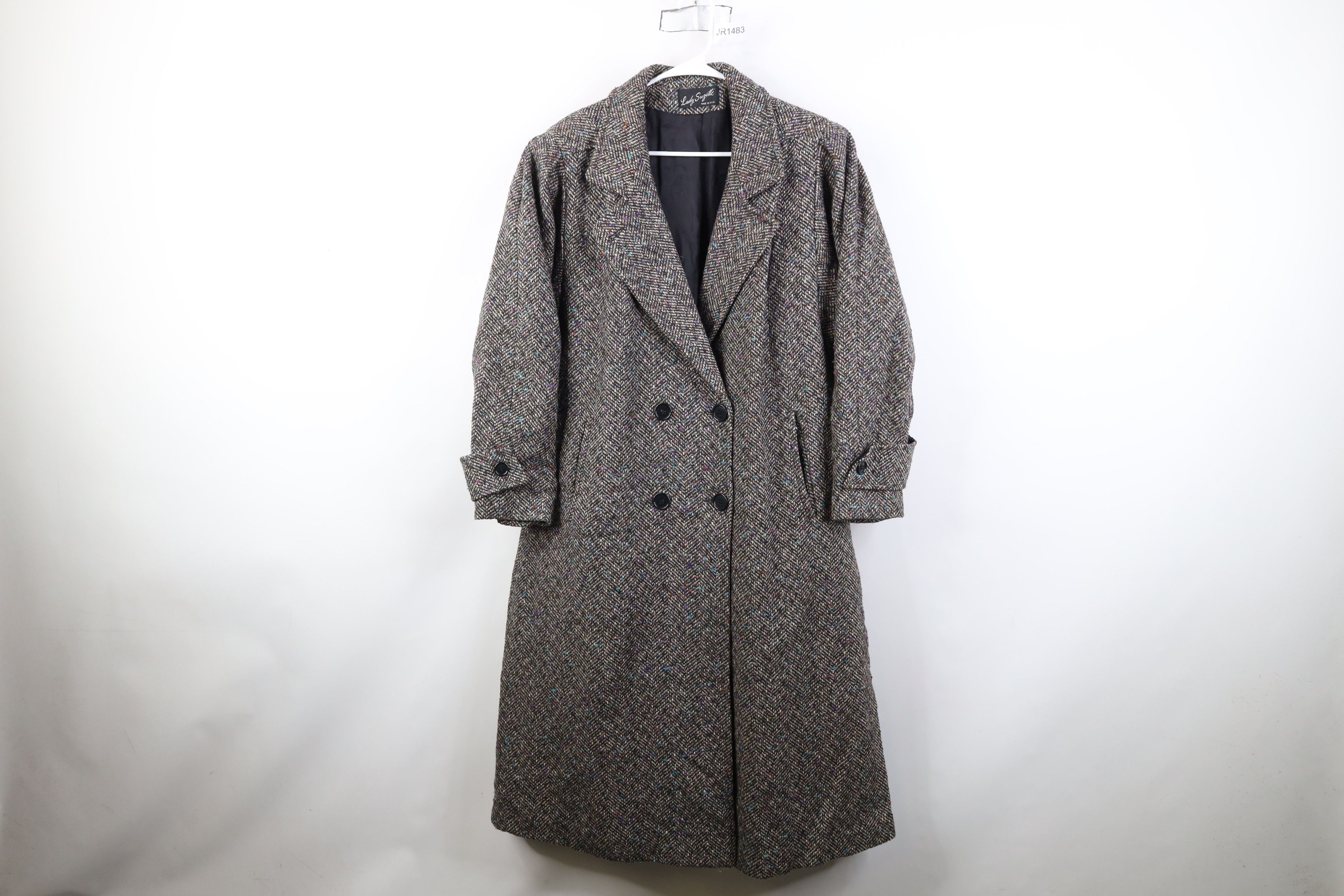 Vintage 80s 90s Streetwear Wool Tweed Overcoat Jacket USA