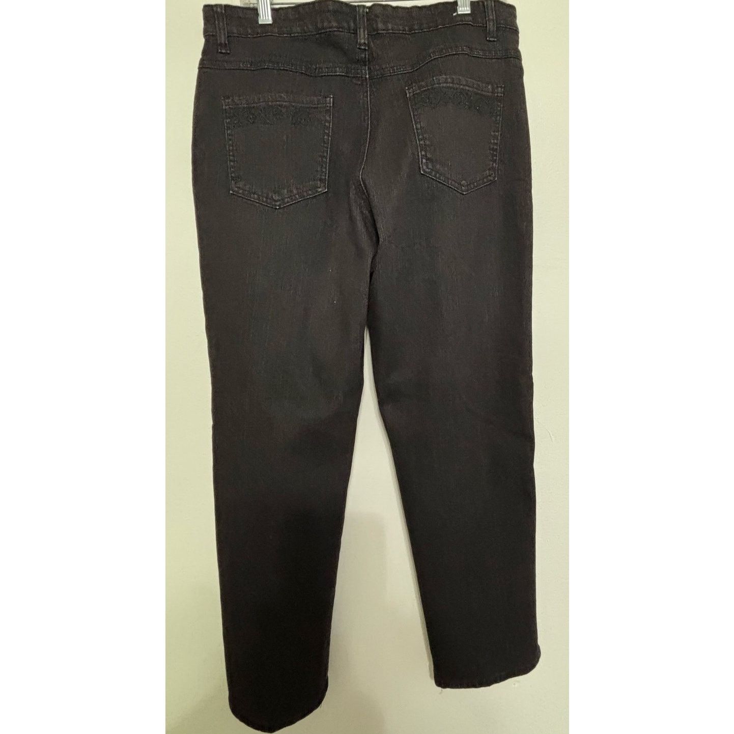 Cos COS Women’s Black Rhinestone Floral Embellished Jeans 12P Size 34" / US 12 / IT 48 - 2 Thumbnail