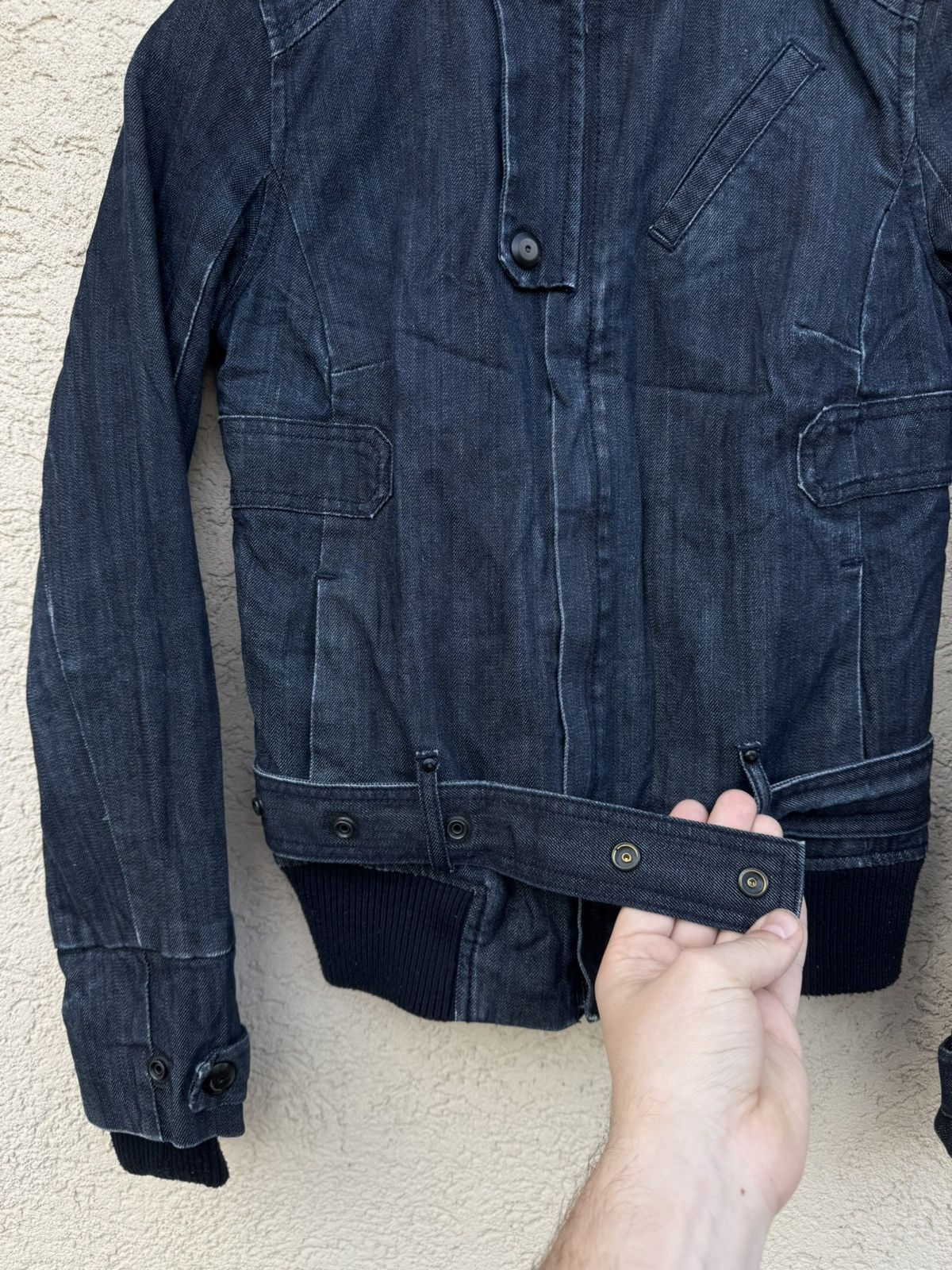 Undercover Vintage 90s Denim Bandage Bomber Jacket Size US S / EU 44-46 / 1 - 4 Thumbnail