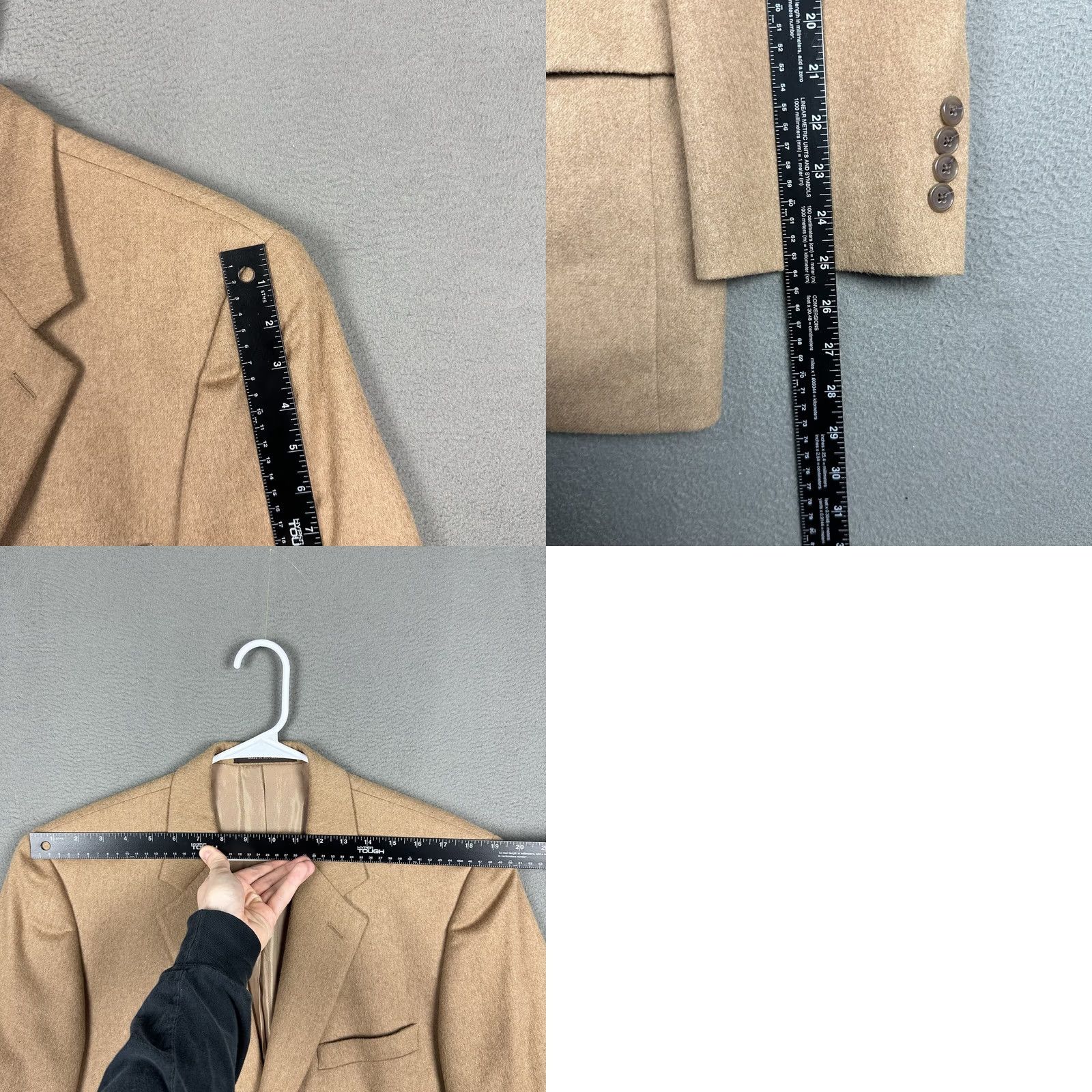 Tasso Elba Tasso Elba Blazer Jacket 42R Brown 100% Camel Hair Notch Lapel Single-Breasted 2-Button 4-Button Sleeve Solid Adult Mens Vintage: No Size 42R - 10 Thumbnail