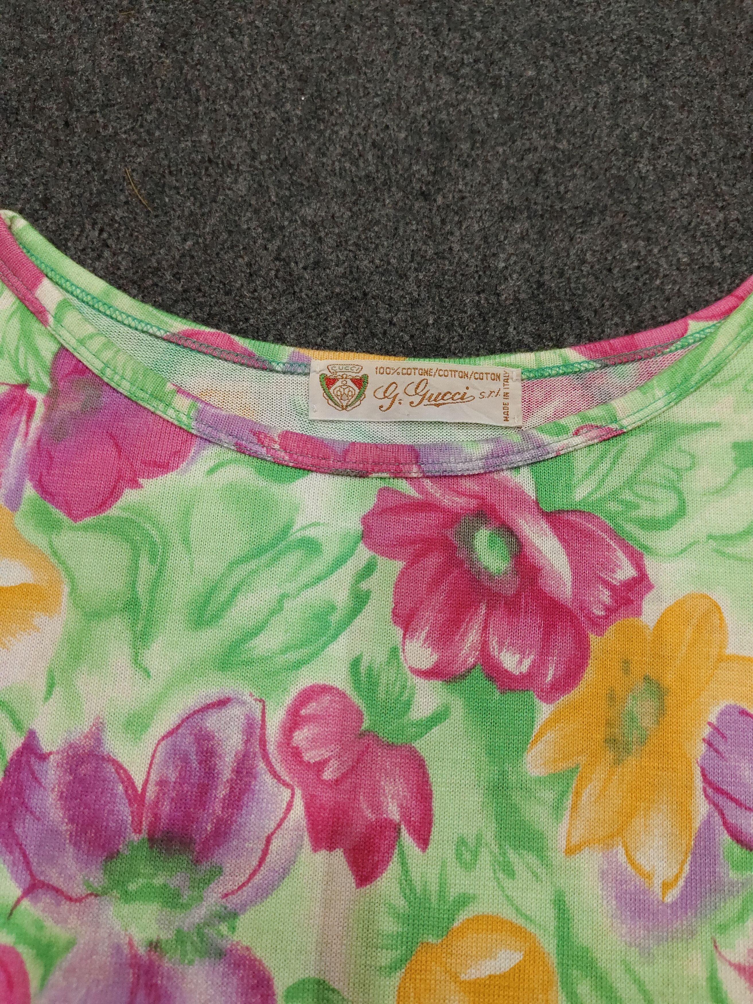 Gucci 80s Gucci- Archive Flowers Art Graphic Blouses Size L / US 10 / IT 46 - 7 Thumbnail