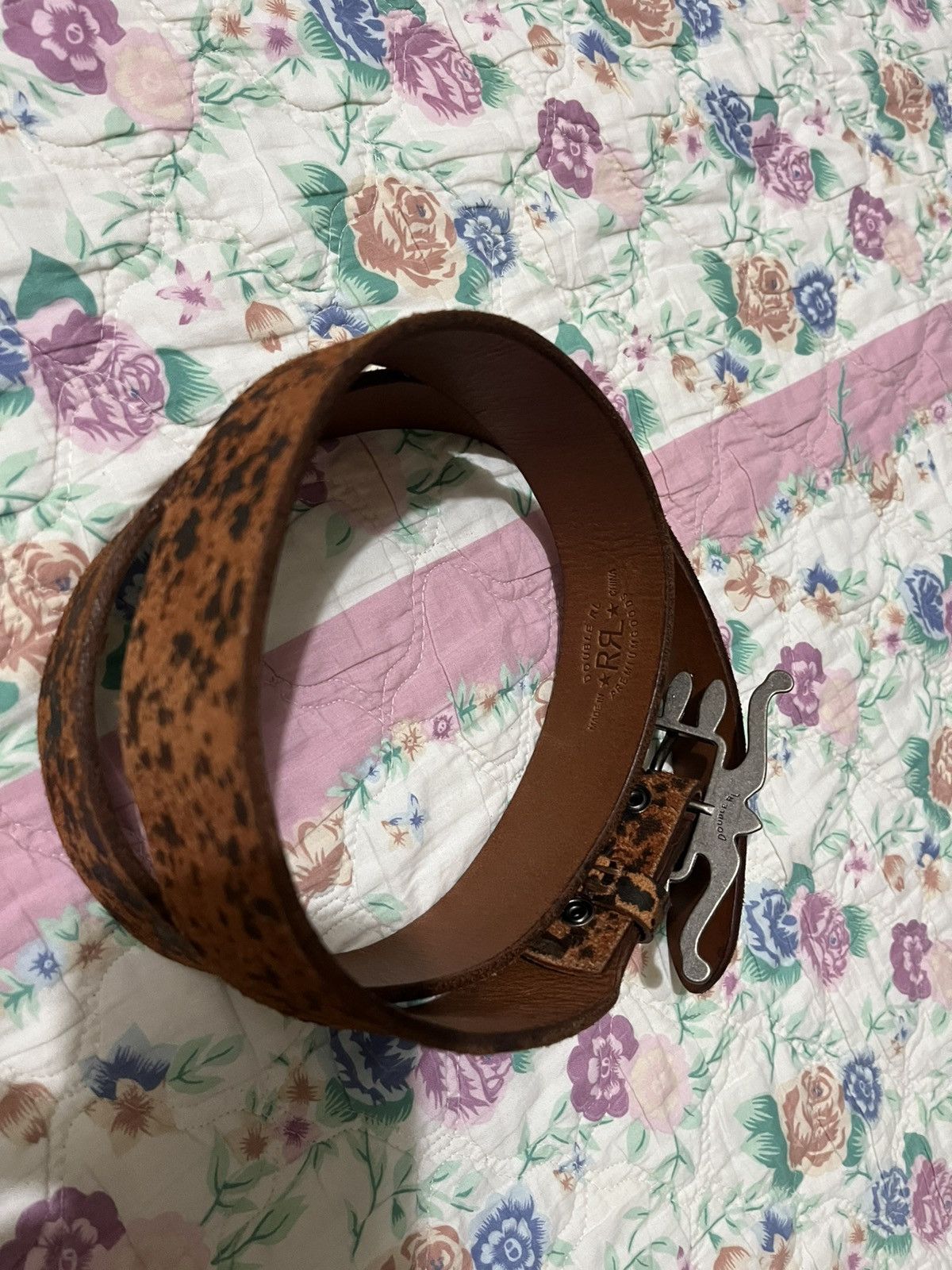 RRL Ralph Lauren RRL OCTOPUS BELT kulit dubuk gila Size 36 - 3 Thumbnail