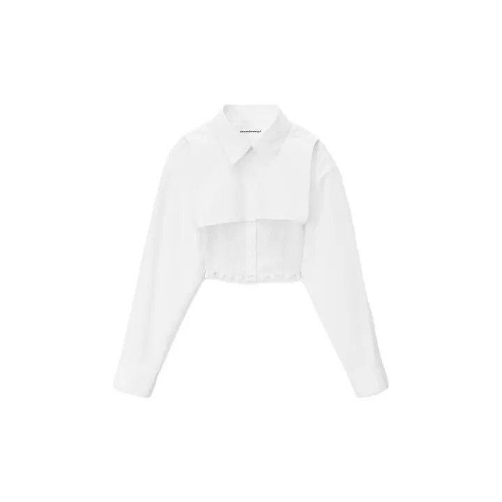 Alexander Wang Alexander Wang SS23 Long Sleeve Cropped Shirt - Size L / US 10 / IT 46 - 2 Thumbnail