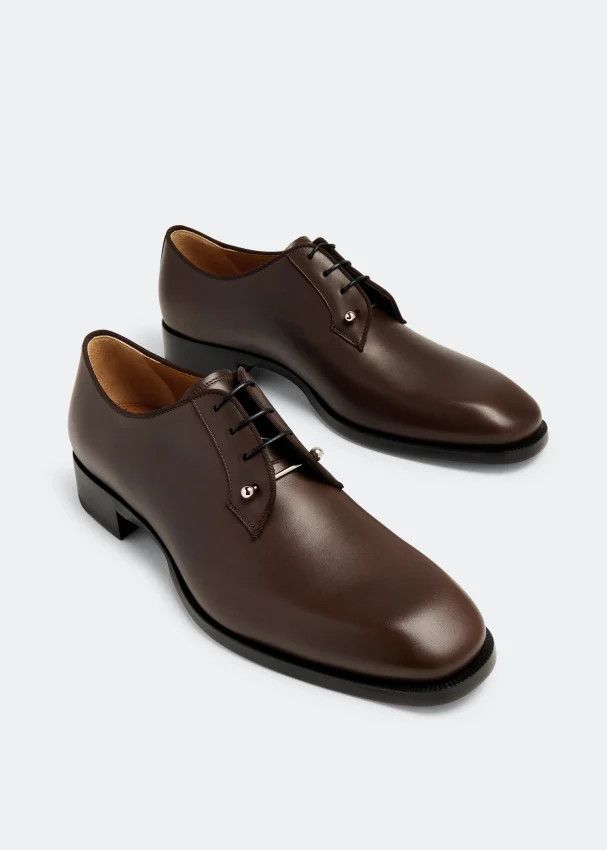Christian Louboutin os11x0125 Chambeliss Leather Oxfords Shoes in Brown Size US 12 / EU 45 - 5 Thumbnail