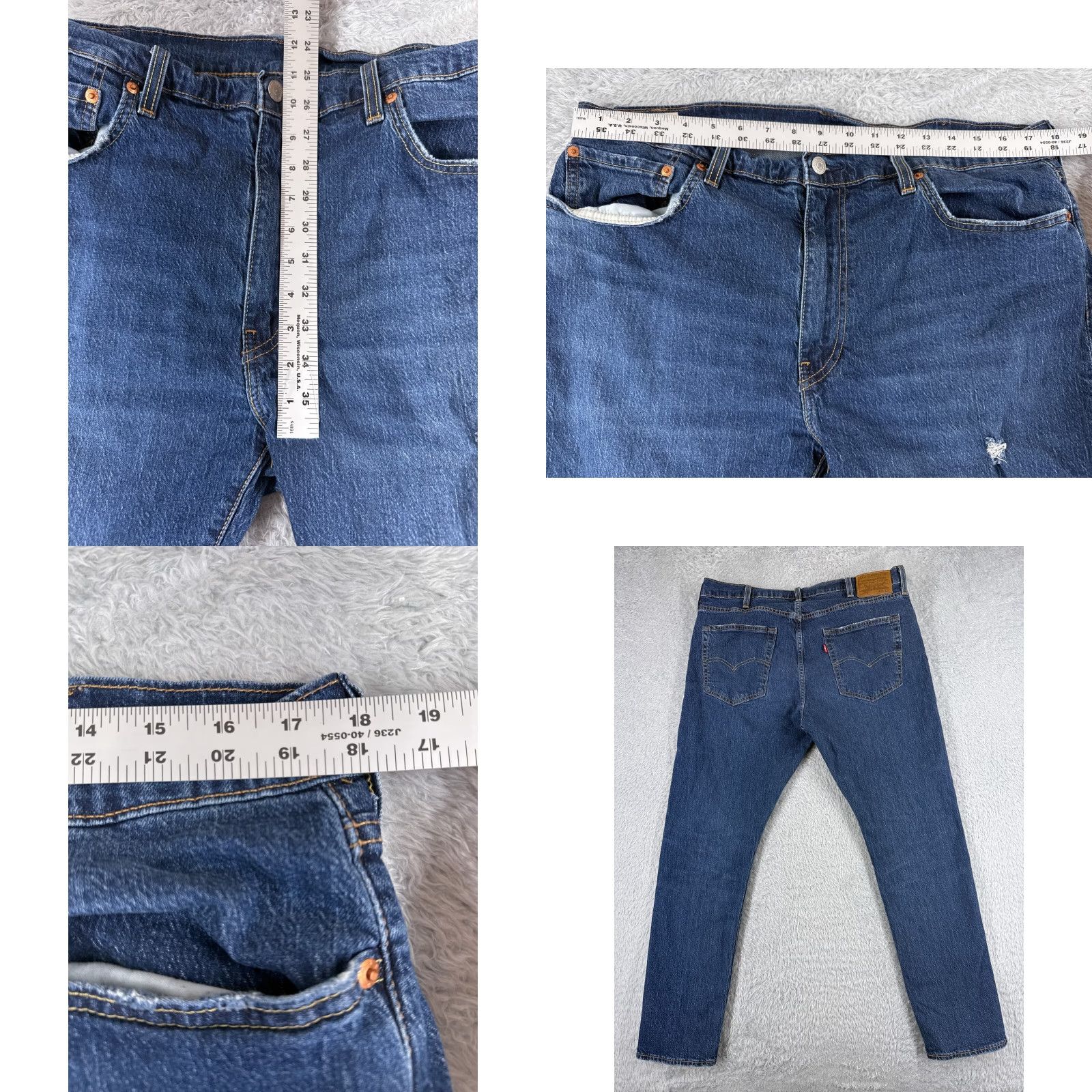 Levi's Levi's Jeans Men Slim 38 Blue Denim 512 Premium Distressed 29 Inseam 36 Waist 38 5-Pocket Logo Button Zip Regular Inseam 29 Vintage No Size US 38 / EU 54 - 9 Thumbnail