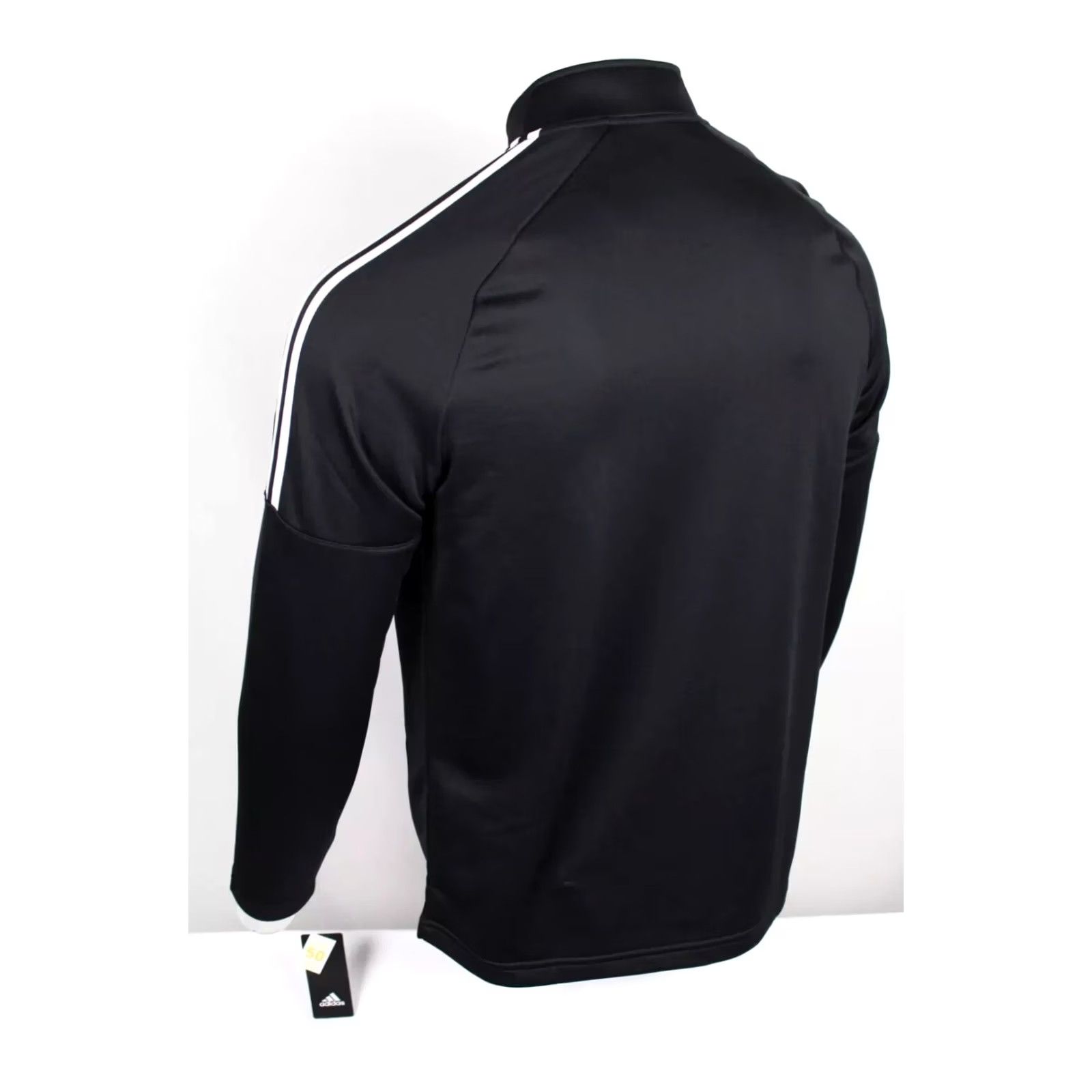 Adidas Adidas Men’s 1/4 Zip Pullover French Terry 3 Stripe XL Black UPF 50 Size US XL / EU 56 / 4 - 4 Thumbnail
