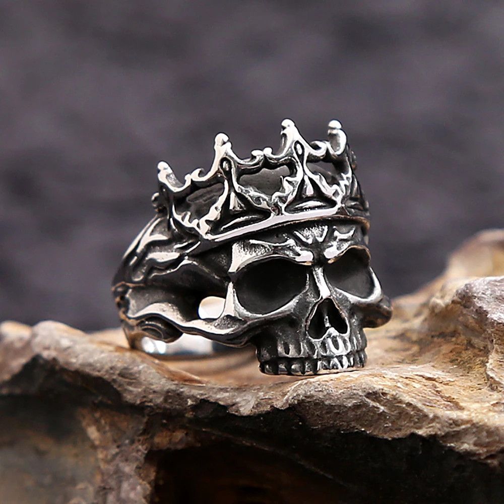 Japanese Brand × Jewelry × Vintage Crown Calvarium Skull Ring Size ONE SIZE - 2 Thumbnail