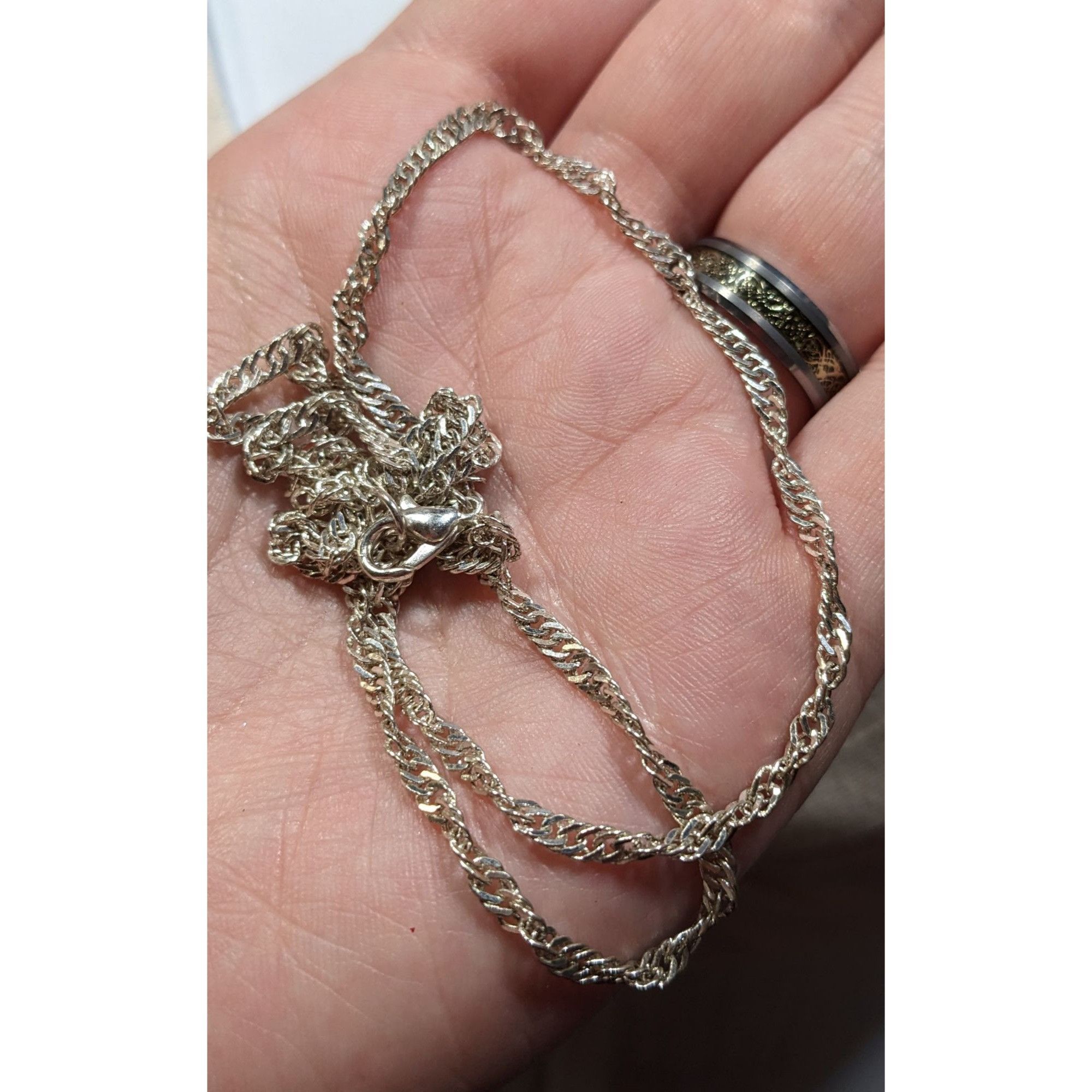 Other Classic Elegant Twisted Bright Silver Tone Wheat Chain Size ONE SIZE - 3 Thumbnail