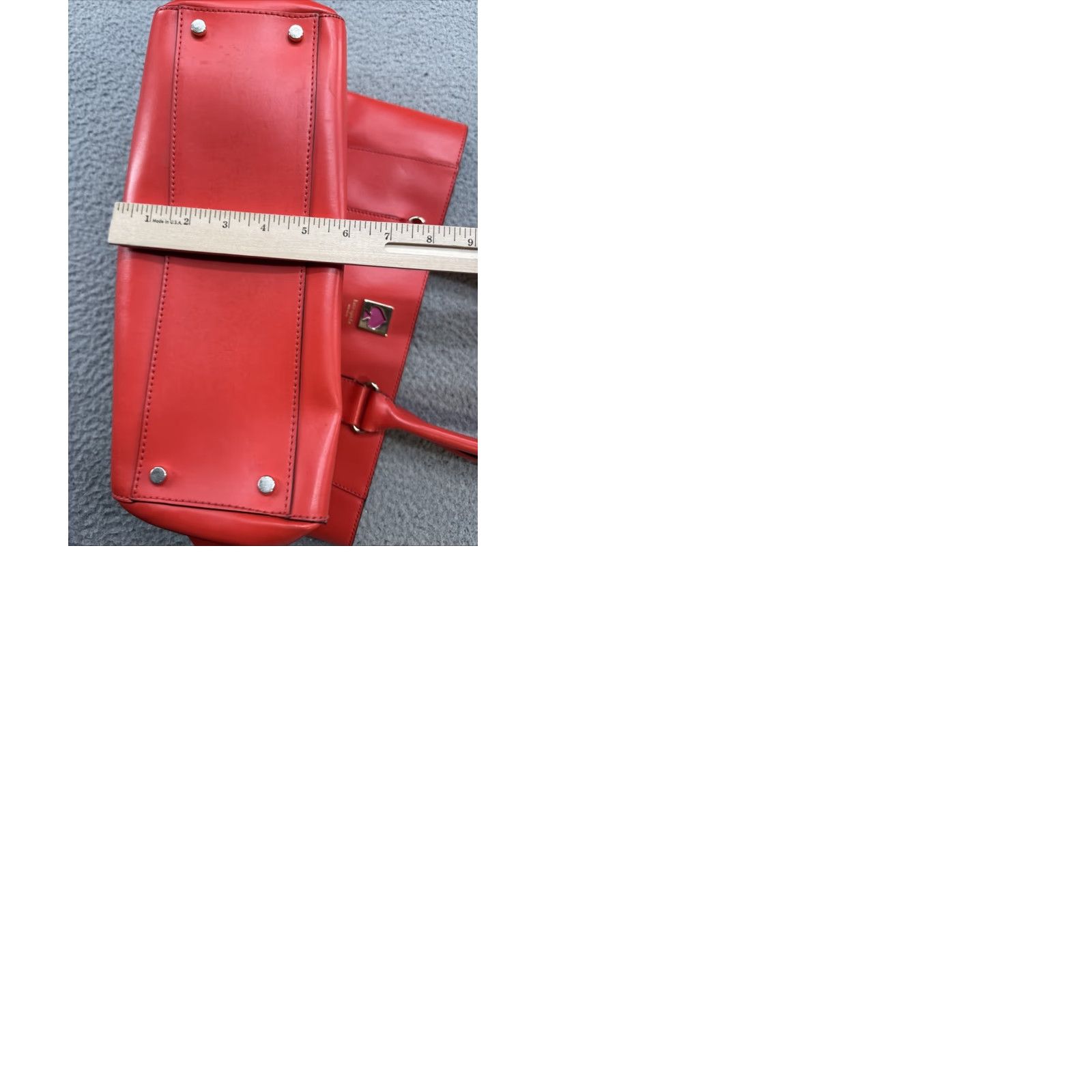 Vintage kate spade new york Red Cow Leather Large Shoulder Tote Bag Purse Handbag Size ONE SIZE - 10 Thumbnail