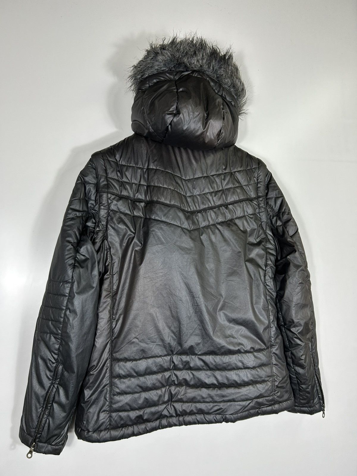 Mossimo Mossimo Vintage Black Puffer Jacket with Faux Fur Hood Size US M / EU 48-50 / 2 - 15 Thumbnail