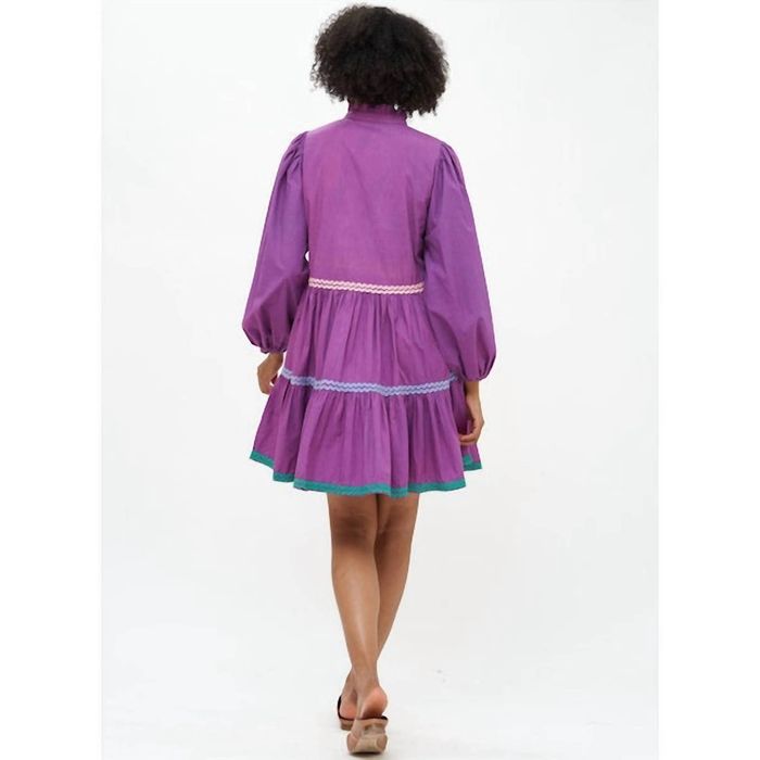 Oliphant Long Sleeve Yoke Dress In Purple Grailed