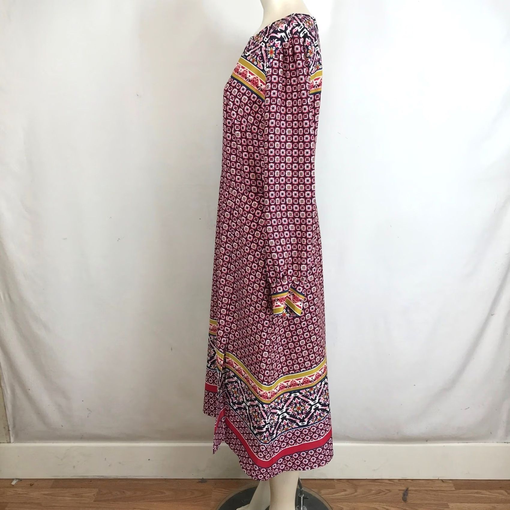 Loft LOFT Womens Graphic Midi Dress Red Blue Yellow Size XL / US 12-14 / IT 48-50 - 6 Thumbnail